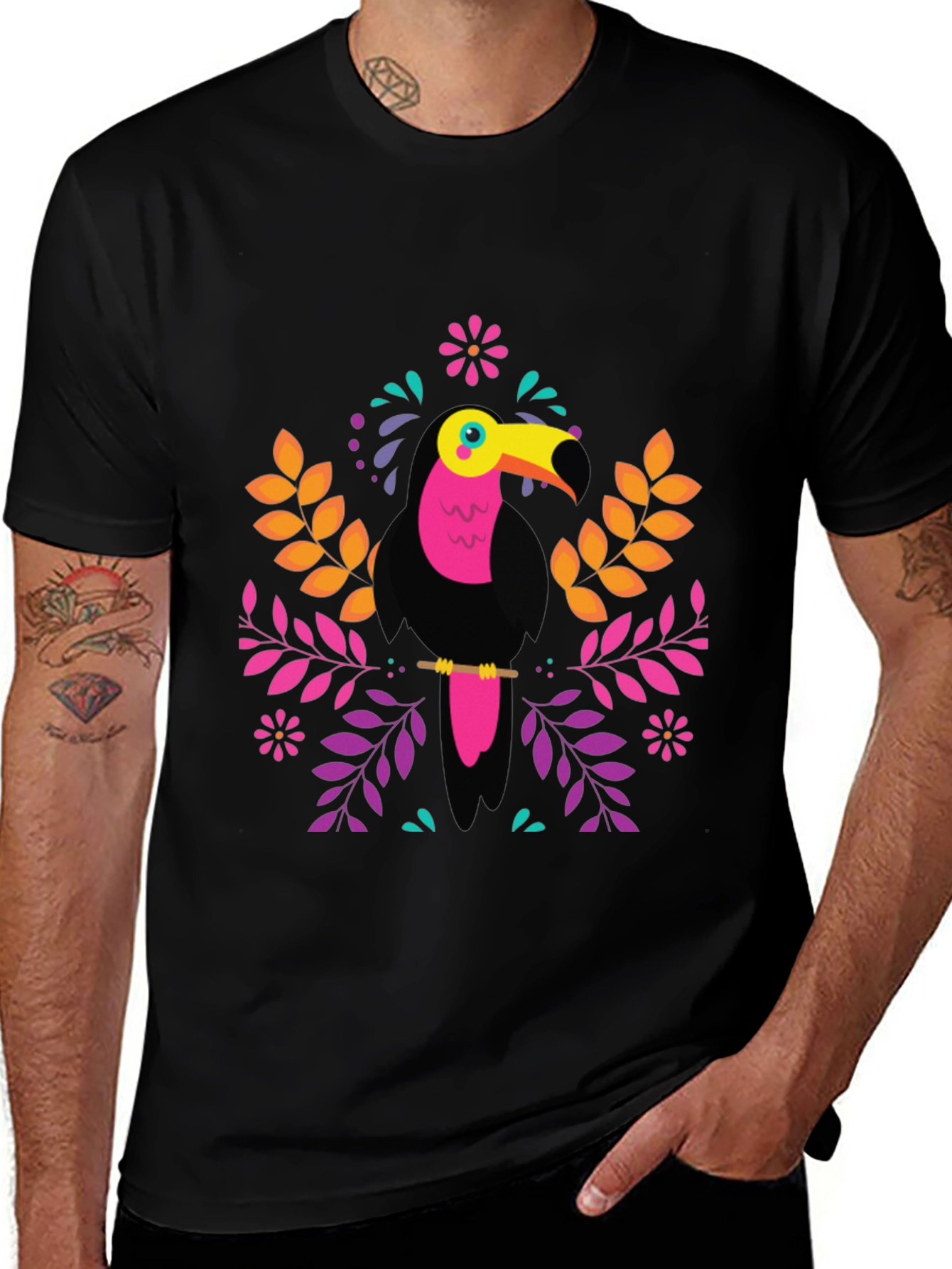 Variant 12 of Tropical Toucan Graphic Tee - Vibrant Bird Design