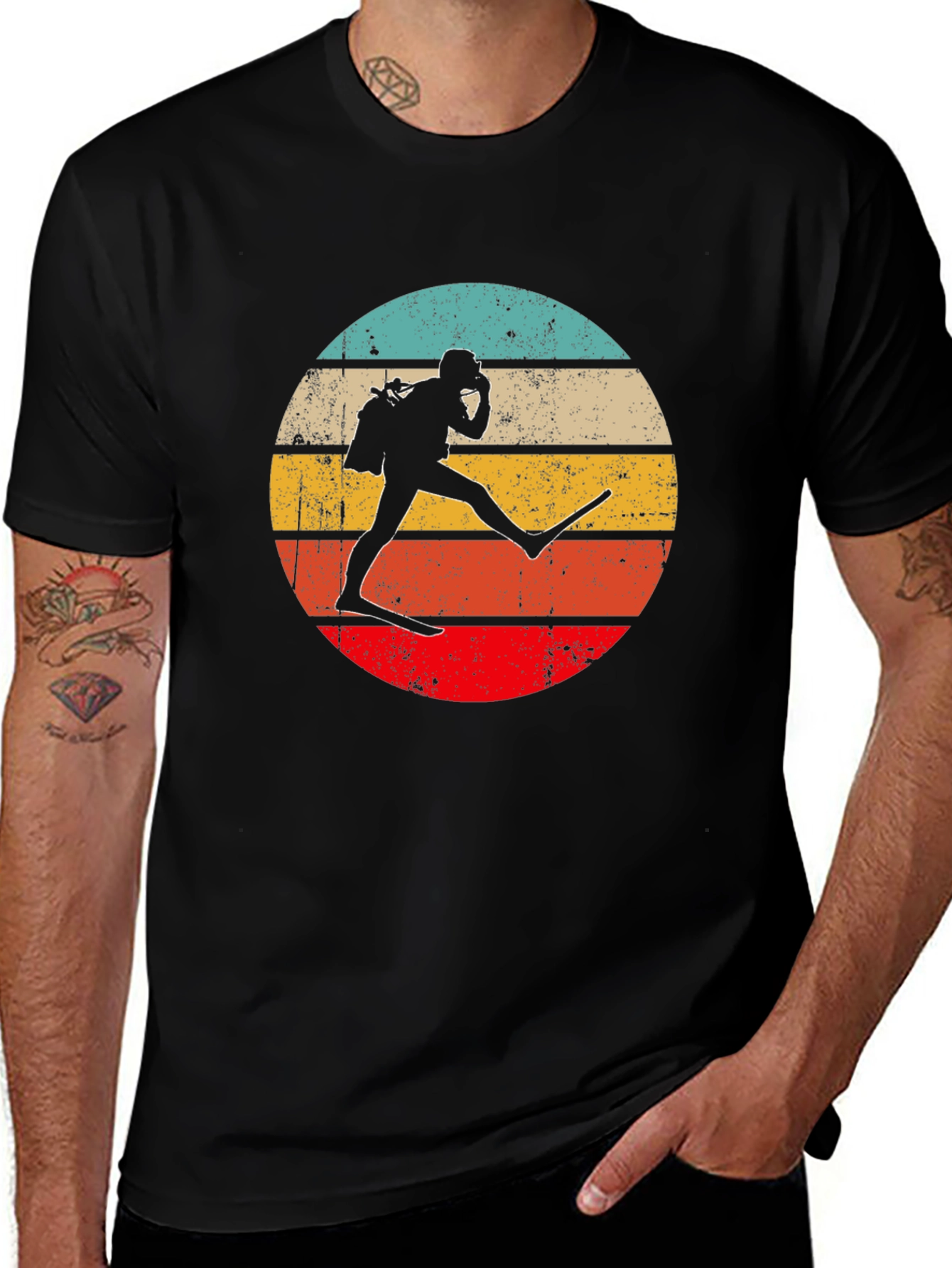 Variant 10 of Retro Diver Graphic Tee - Scuba Diving Shirt