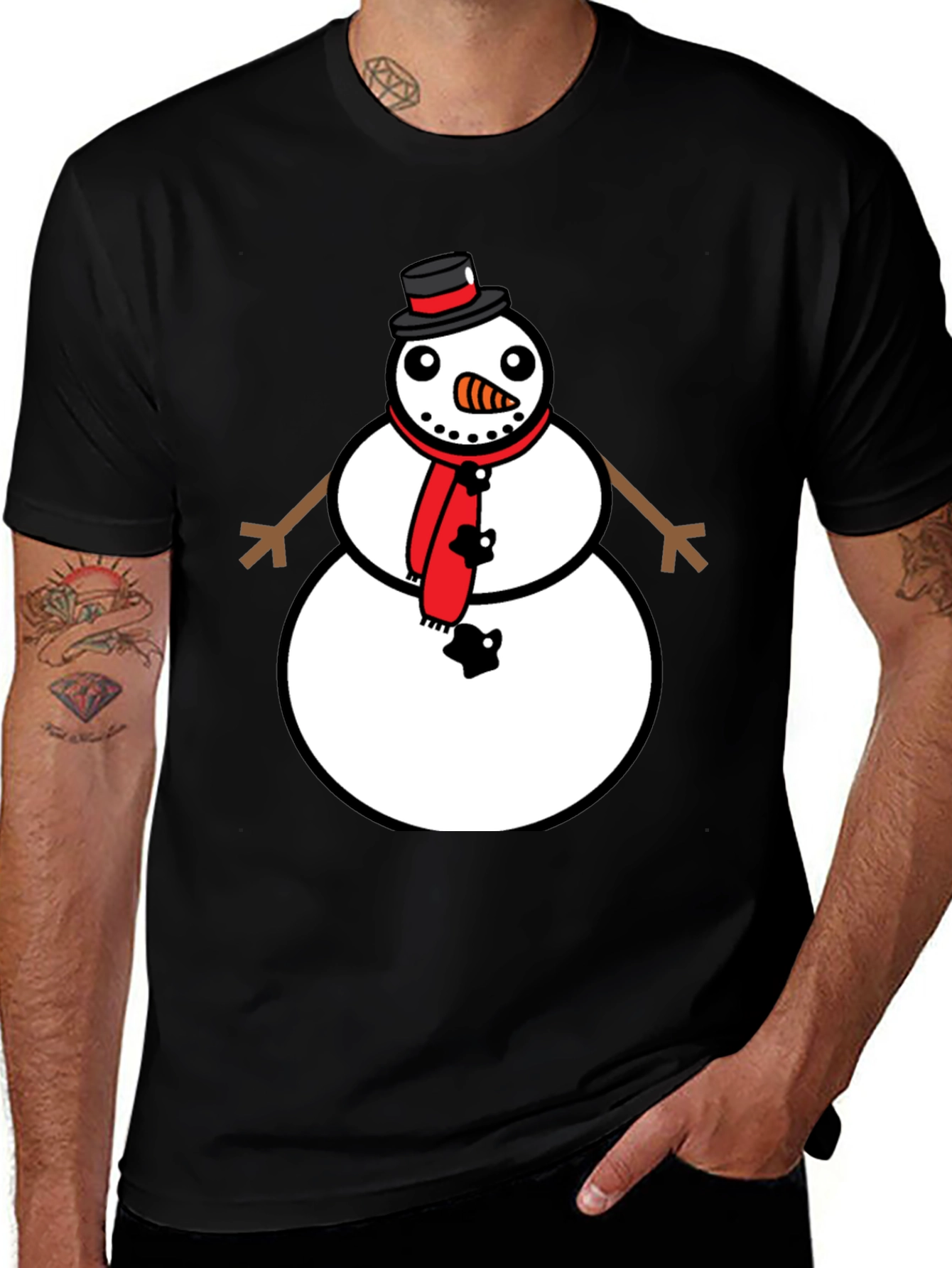 Variant 21 of Snowman Graphic Tee - Festive Holiday Style