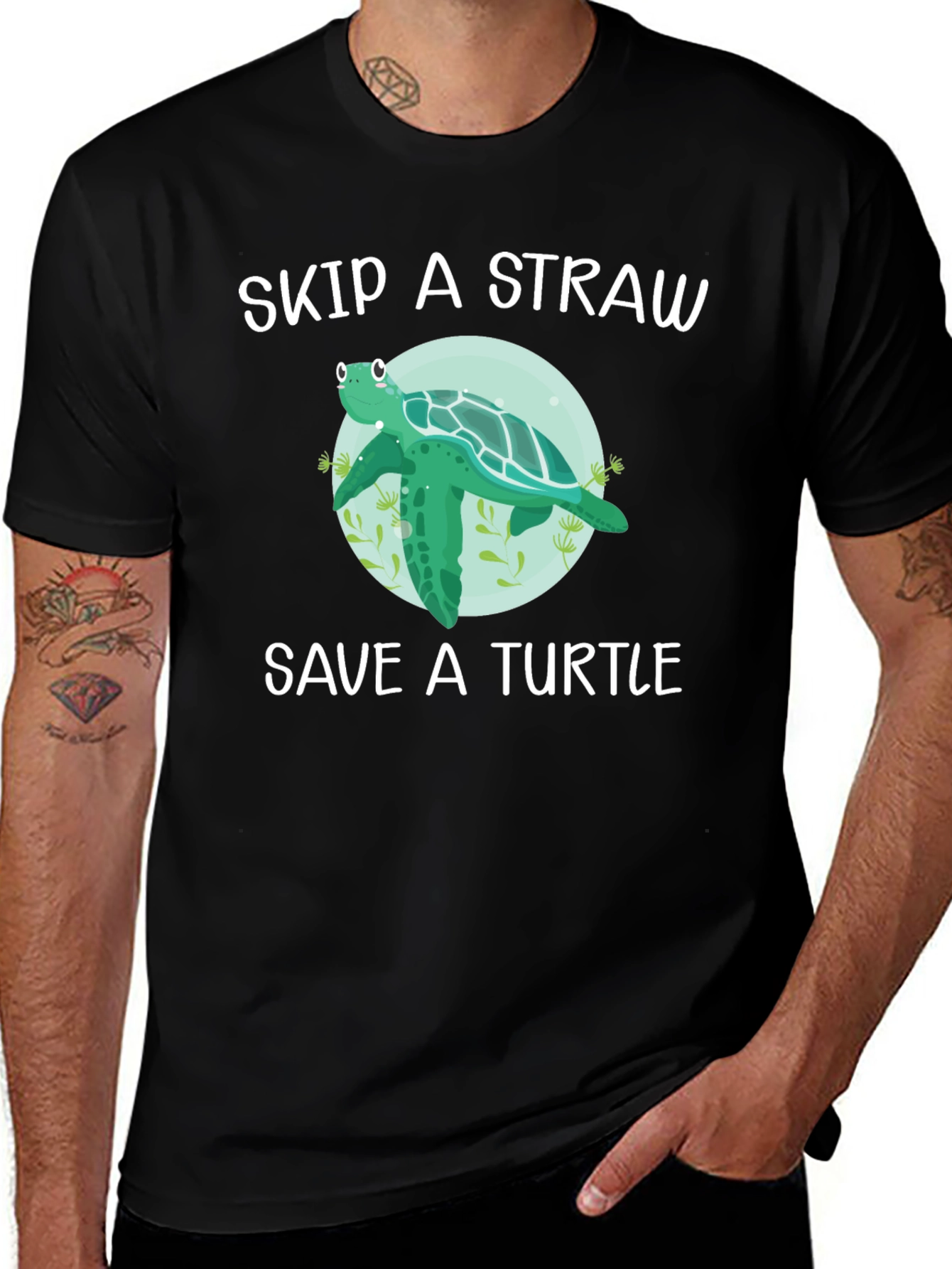 Variant 26 of Skip a Straw, Save a Turtle T-Shirt