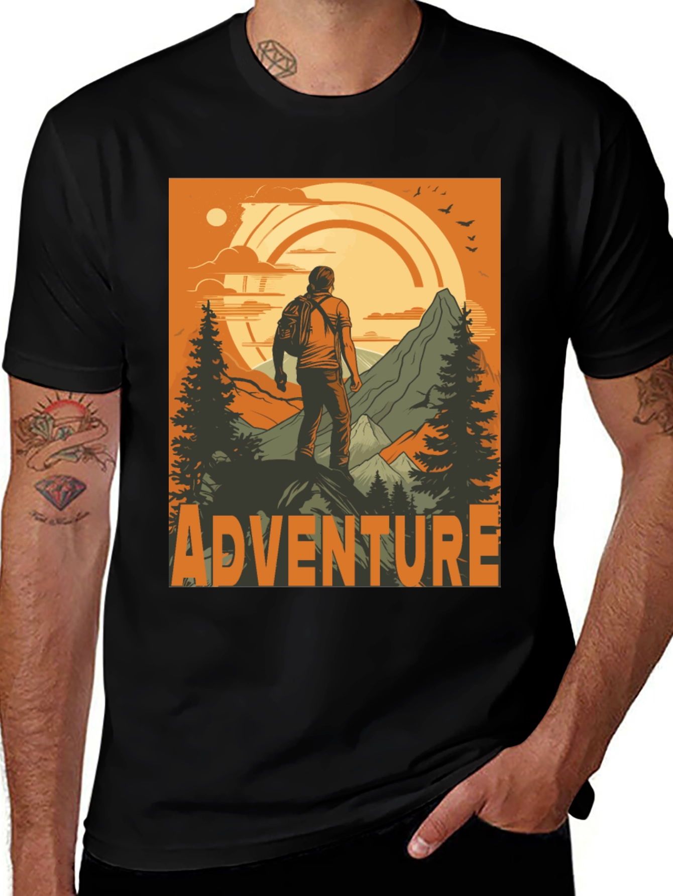 Variant 9 of Adventure Awaits Graphic Tee - Stylish Mountain Design