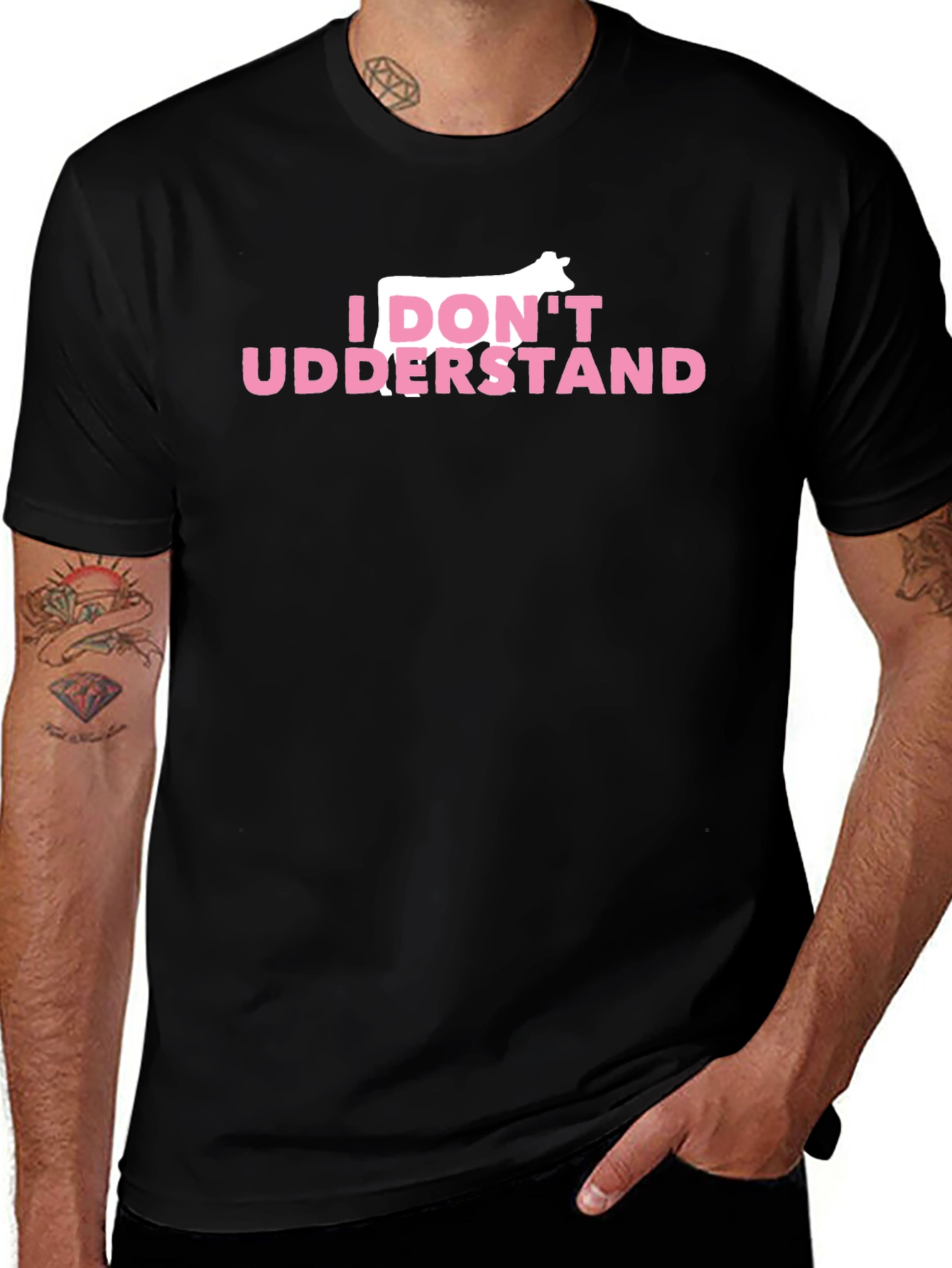 Variant 19 of I Don't Udderstand Funny Cow Pun T-Shirt