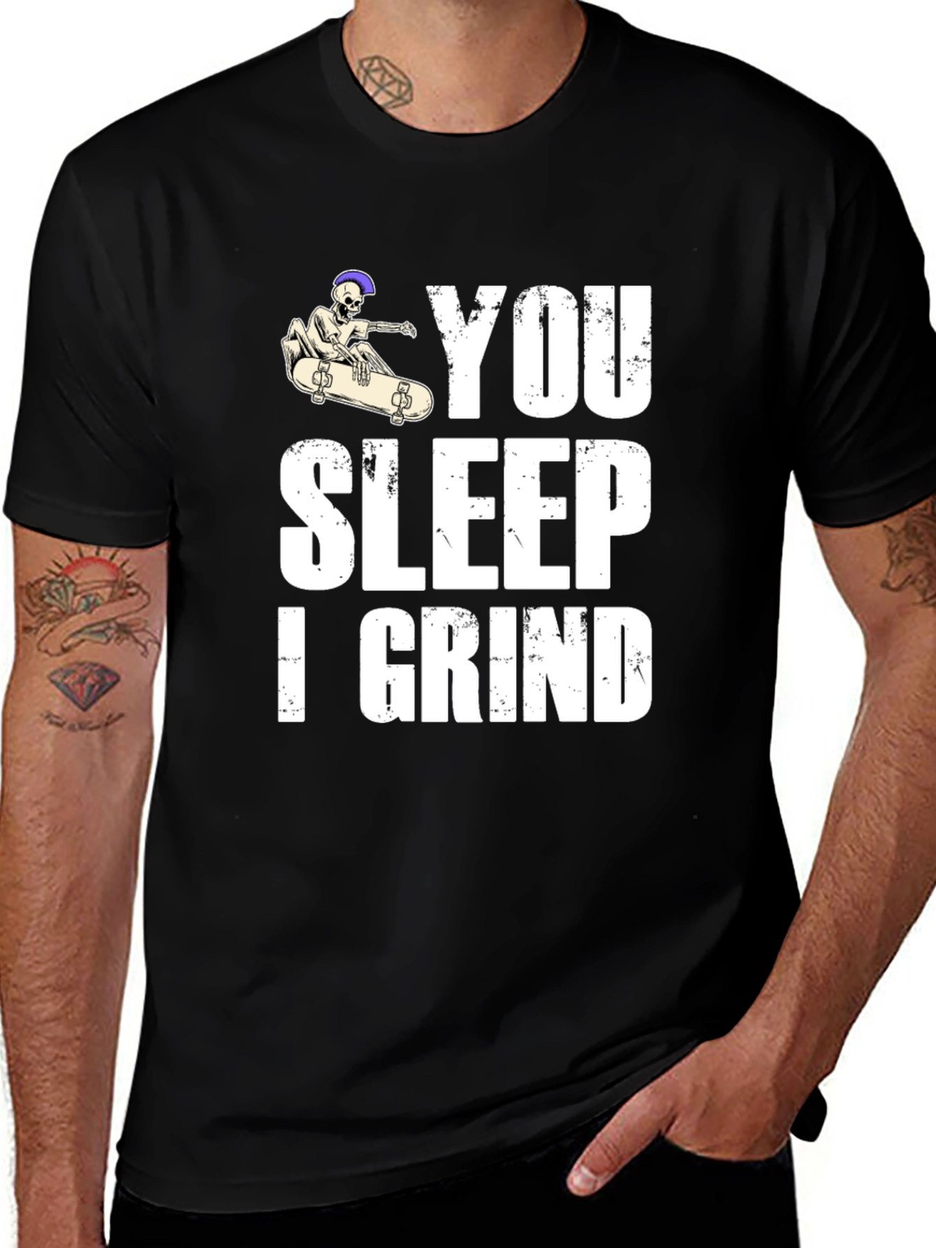 Variant 23 of You Sleep I Grind Skateboard Graphic T-Shirt