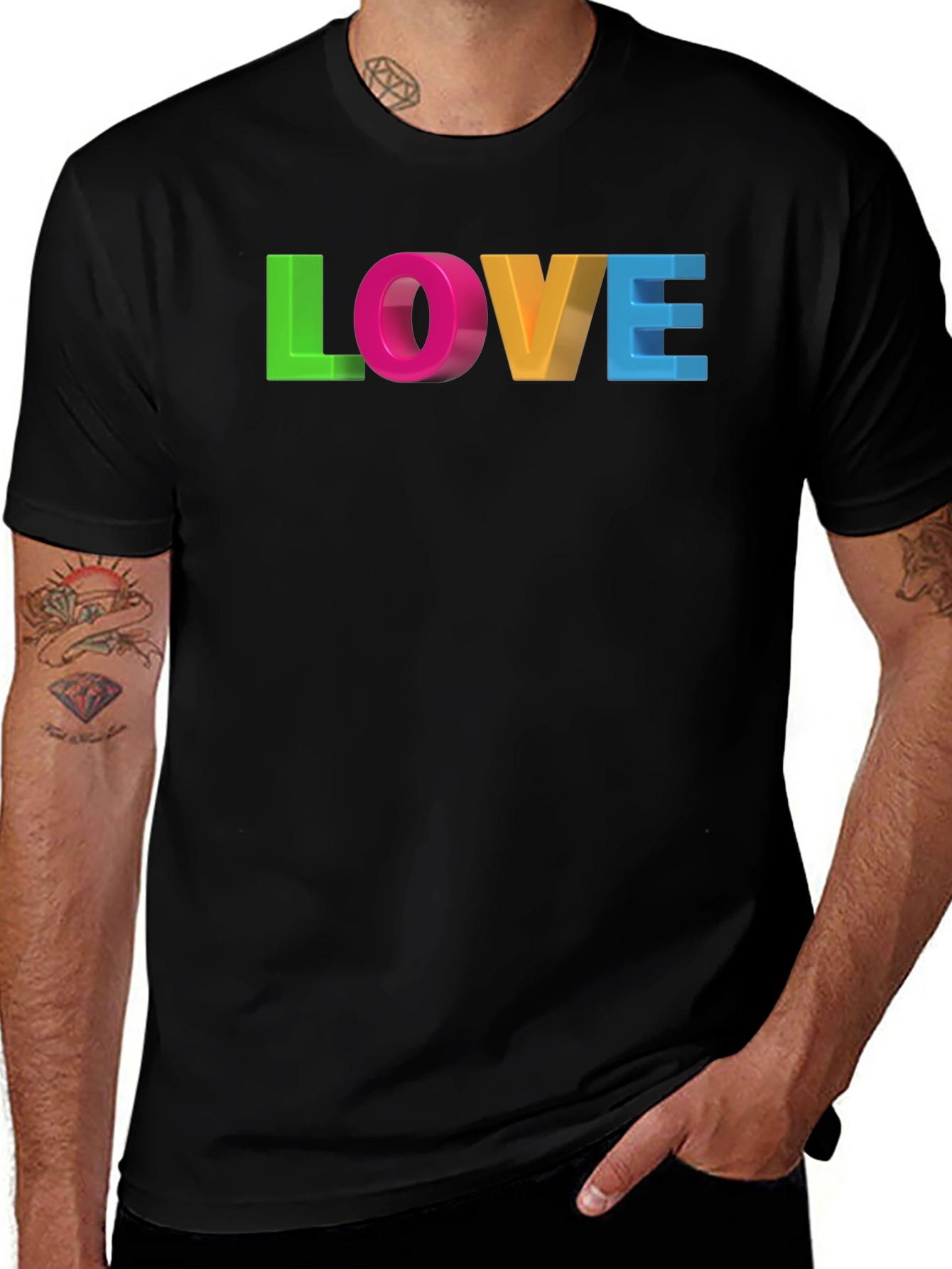 Variant 13 of Colorful LOVE Graphic T-Shirt