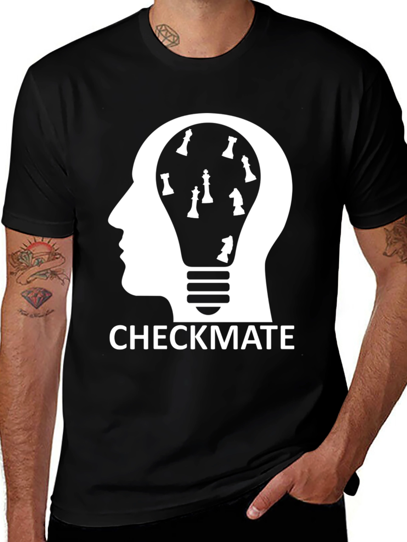 Variant 28 of Checkmate Mind Tee - Chess Brain T-Shirt
