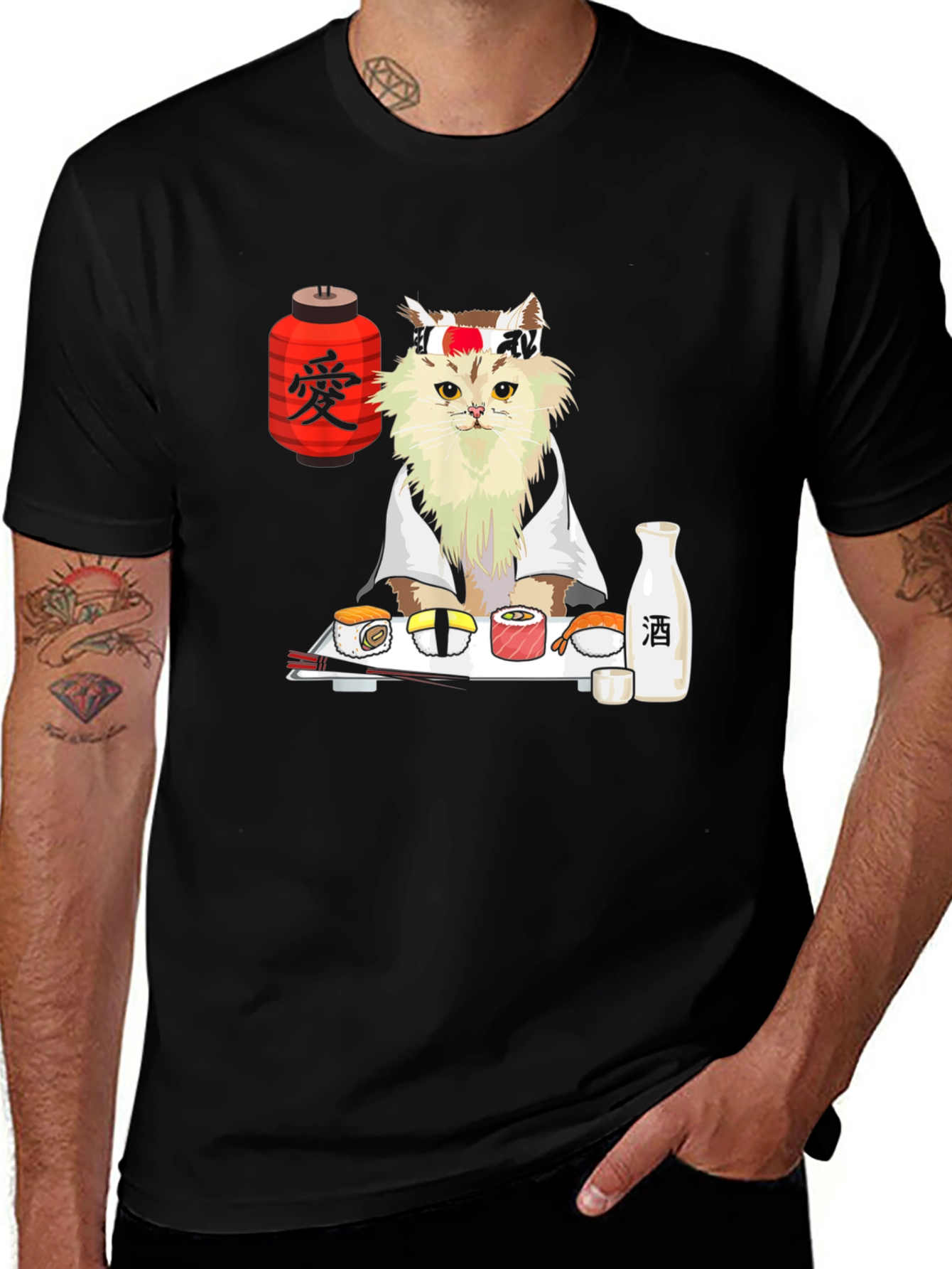 Sushi Cat T-Shirt - Japanese Chef Kitten Tee