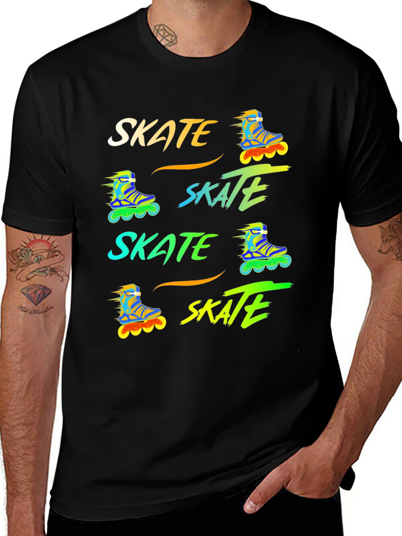 Skate T-Shirt: Retro Roller Skate Design