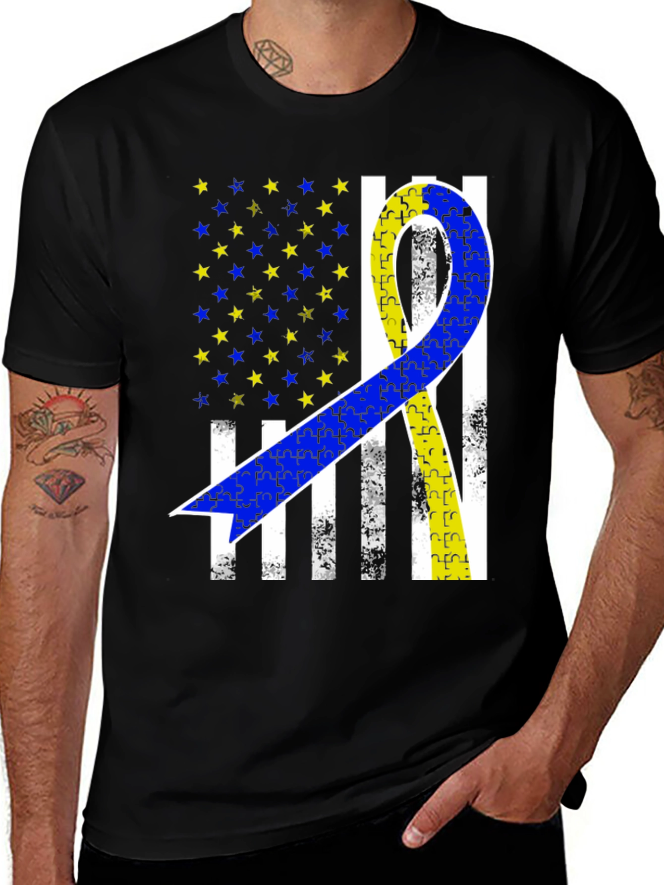 Variant 15 of Down Syndrome Awareness T-Shirt USA Flag