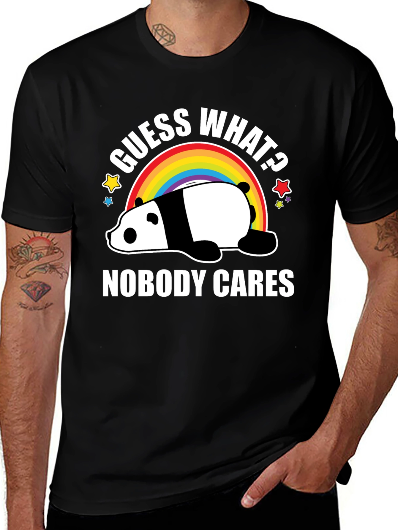 Variant 21 of Guess What? Nobody Cares Panda Graphic Tee