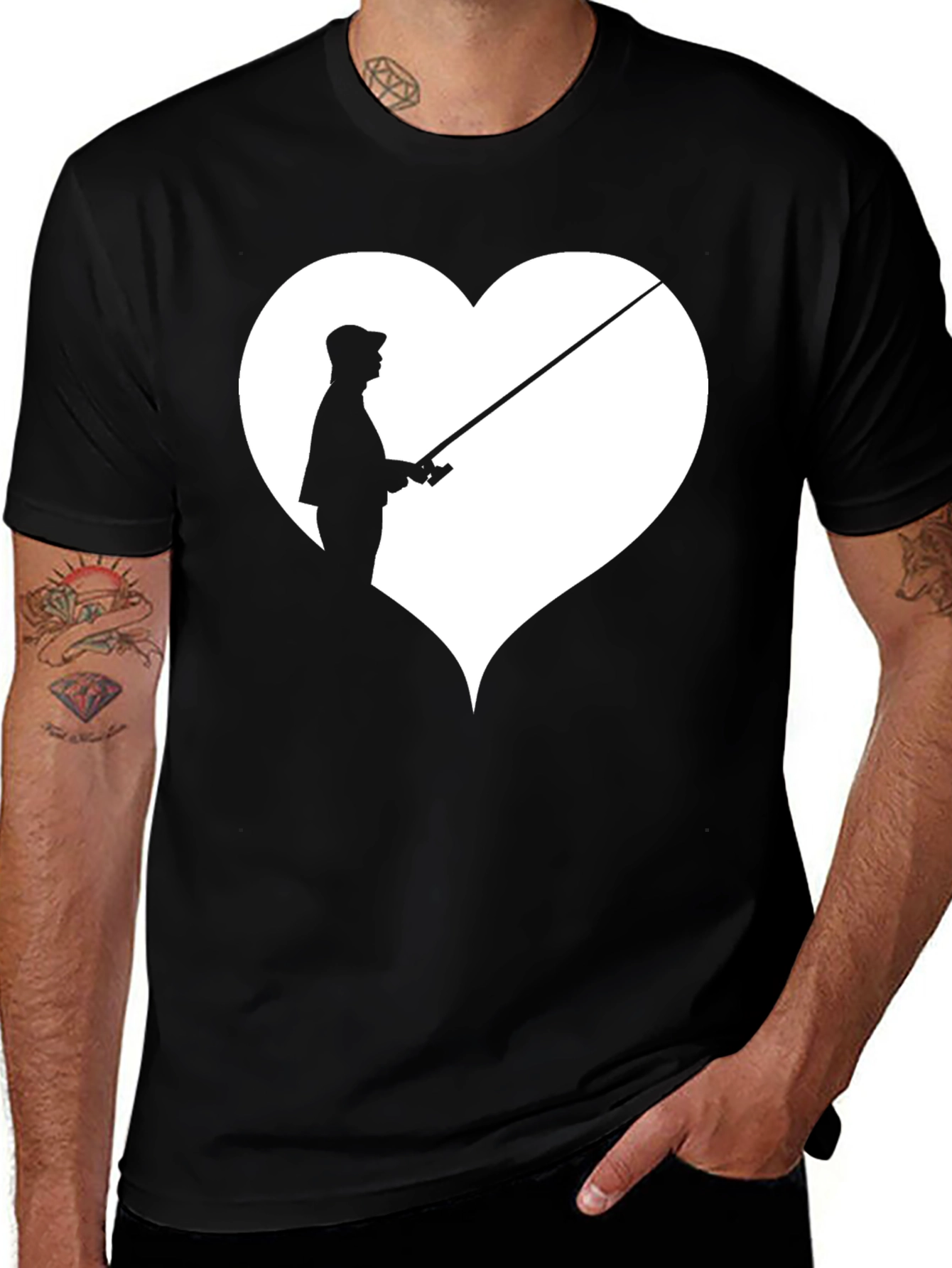 Variant 14 of Fishing Heart T-Shirt: Angler Love Tee