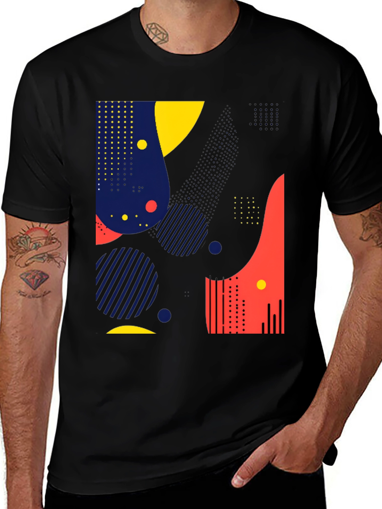 Variant 19 of Abstract Geometric Design Black T-Shirt