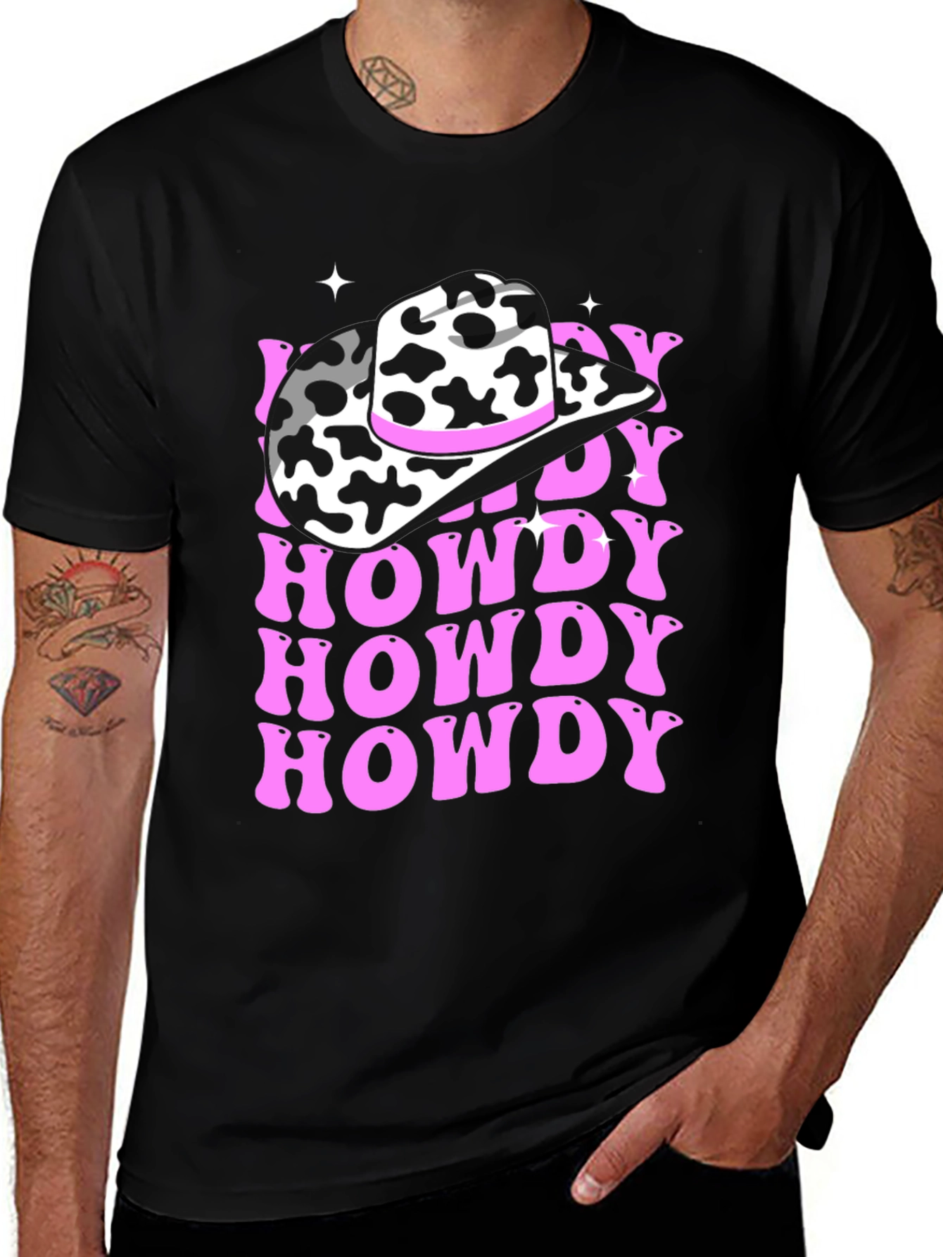 Variant 12 of Howdy Cow Print T-Shirt Western Graphic Tee
