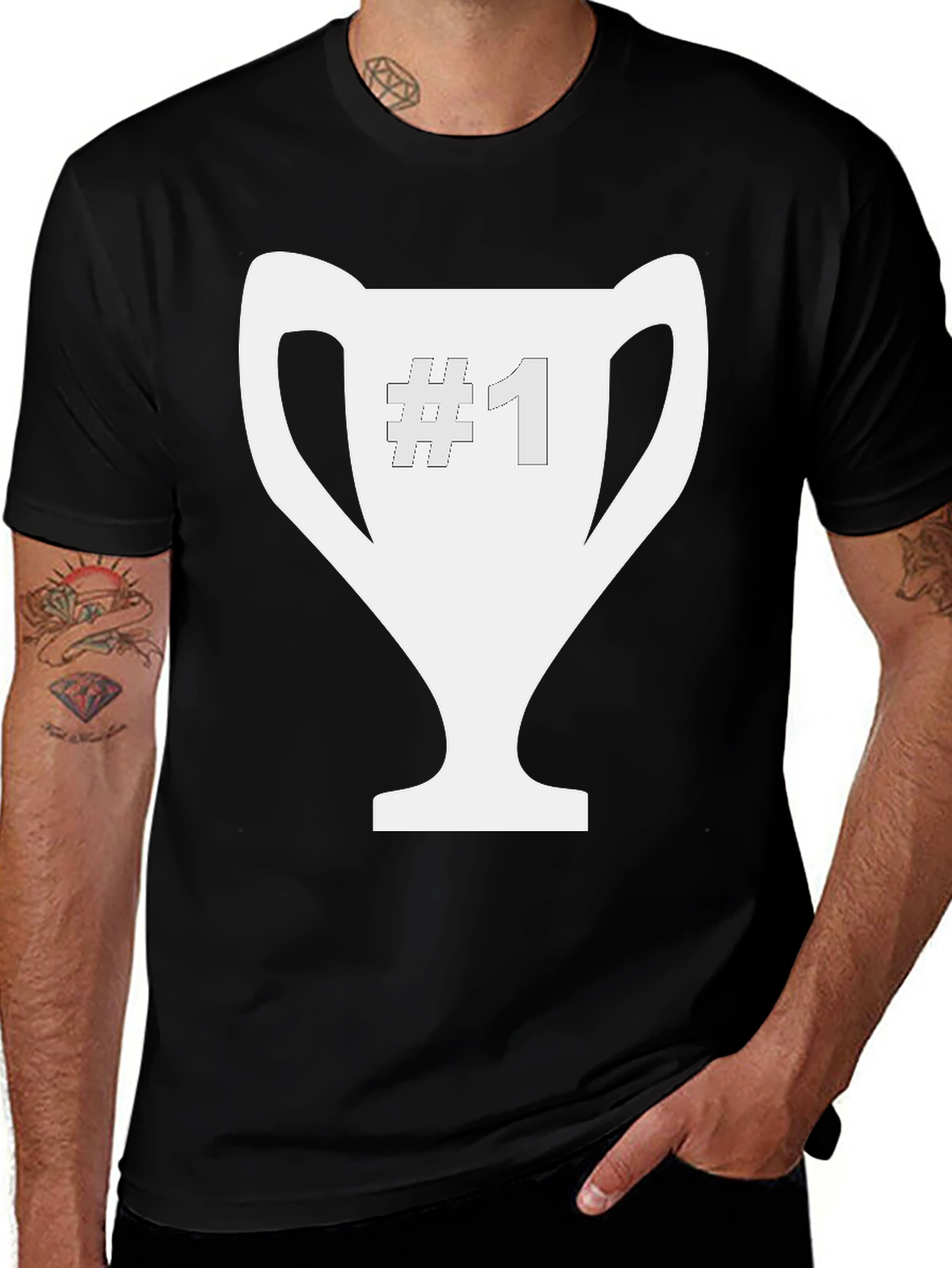 Number One Champion Black Tee