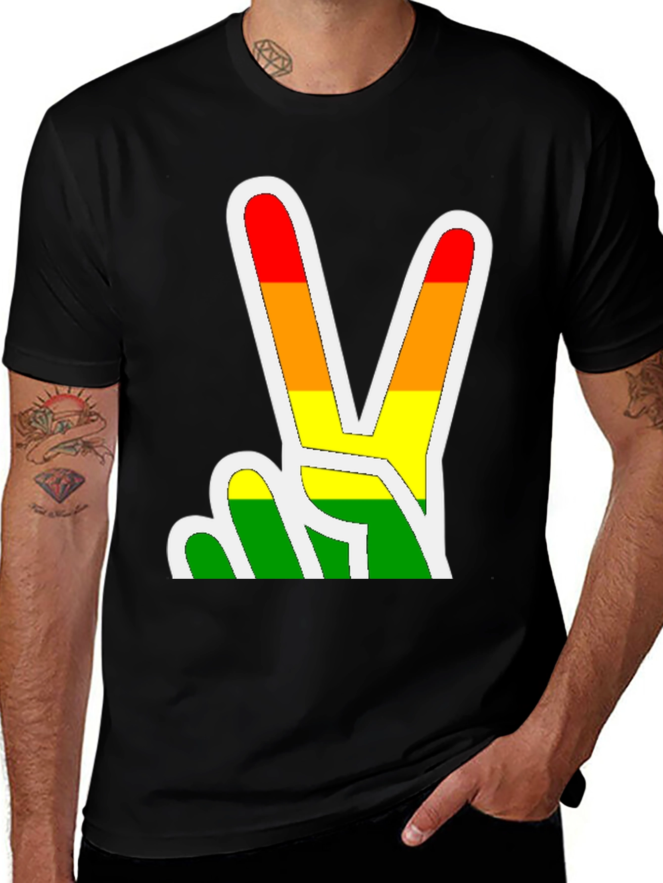 Variant 24 of Rainbow Peace Sign Graphic Tee