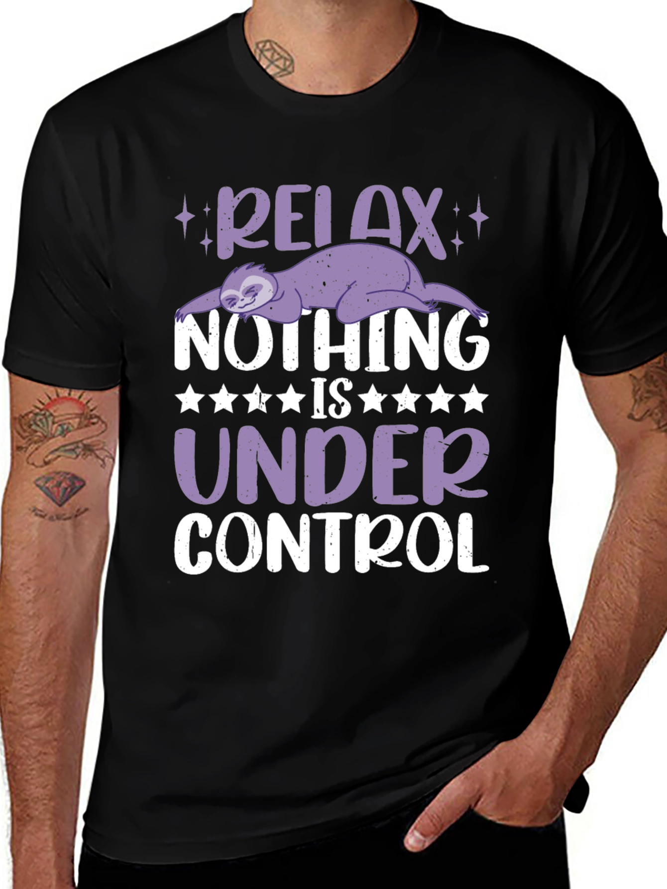 Variant 8 of Relax Sloth Graphic T-Shirt - Nothing is Under Control