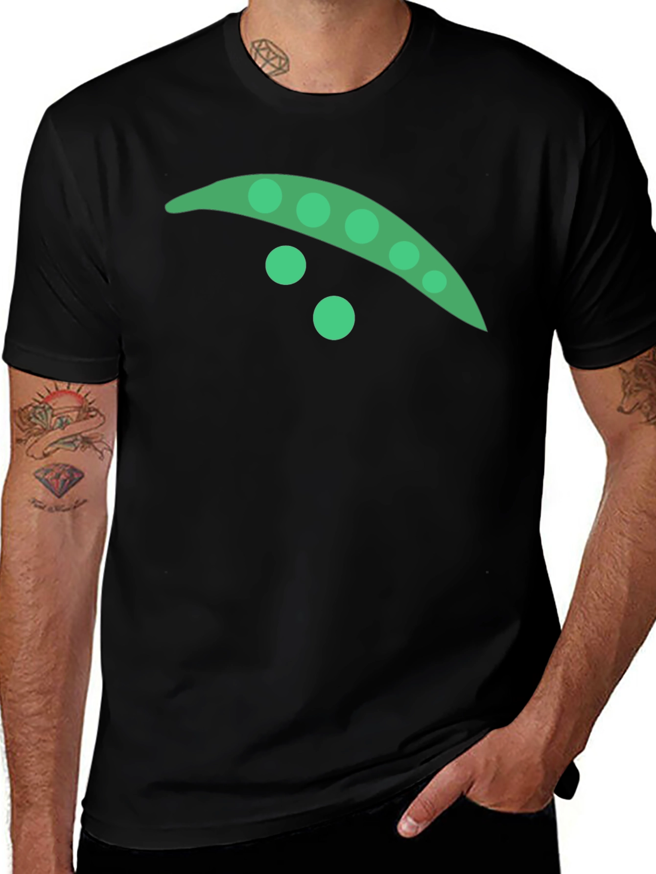 Variant 24 of Peapod Graphic T-Shirt - Black Cotton Blend