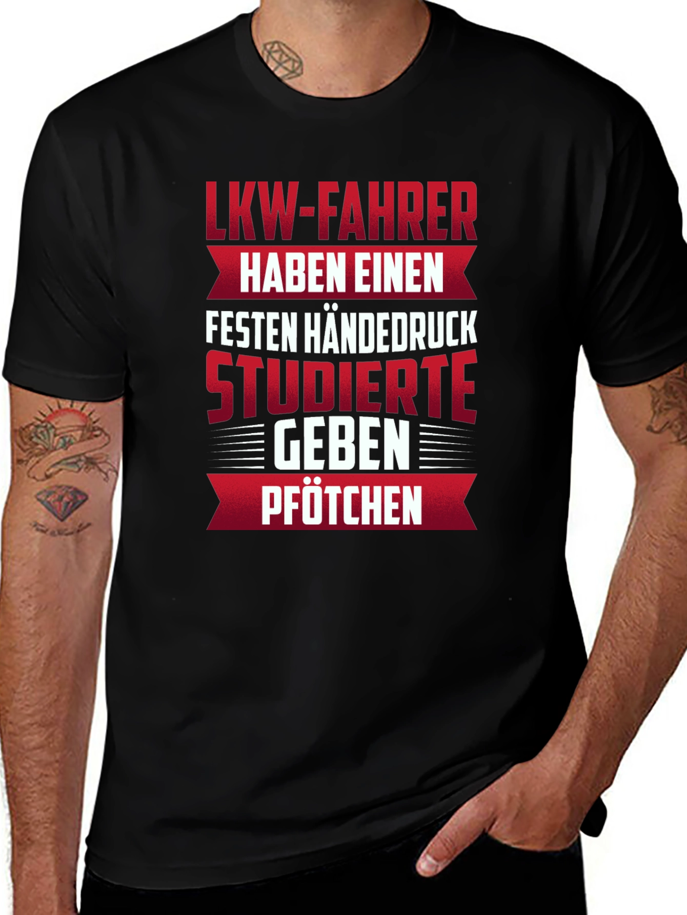 Variant 3 of LKW-Fahrer Truck Driver Printed Black T-Shirt