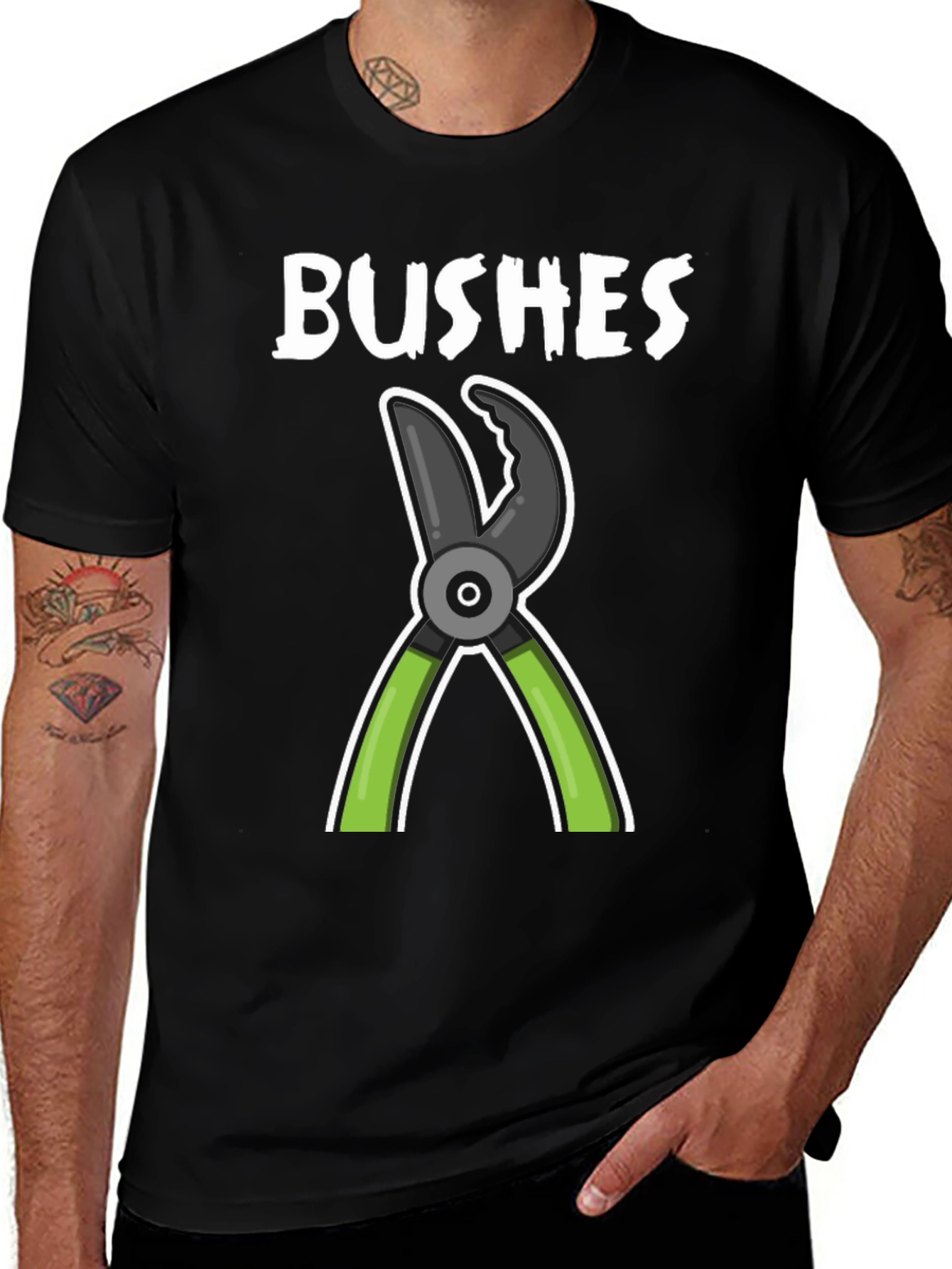 BUSHES Gardening Humor T-Shirt - Black