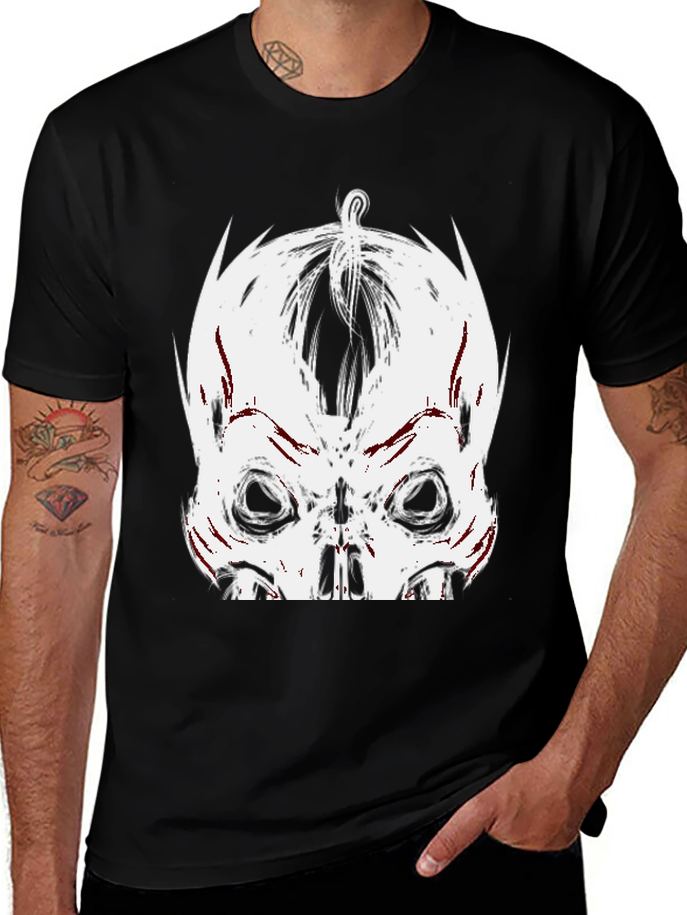 Variant 2 of Skull Graphic Tee - Edgy Streetwear