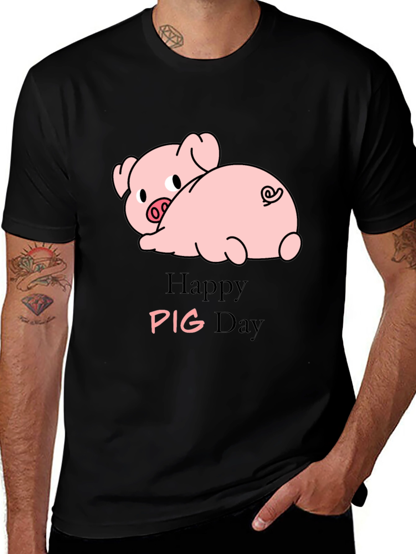 Variant 17 of Happy Pig Day Graphic T-Shirt