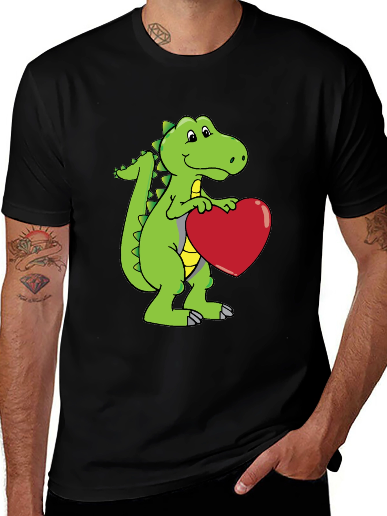 Dino Love T-Shirt - Heart Graphic Tee