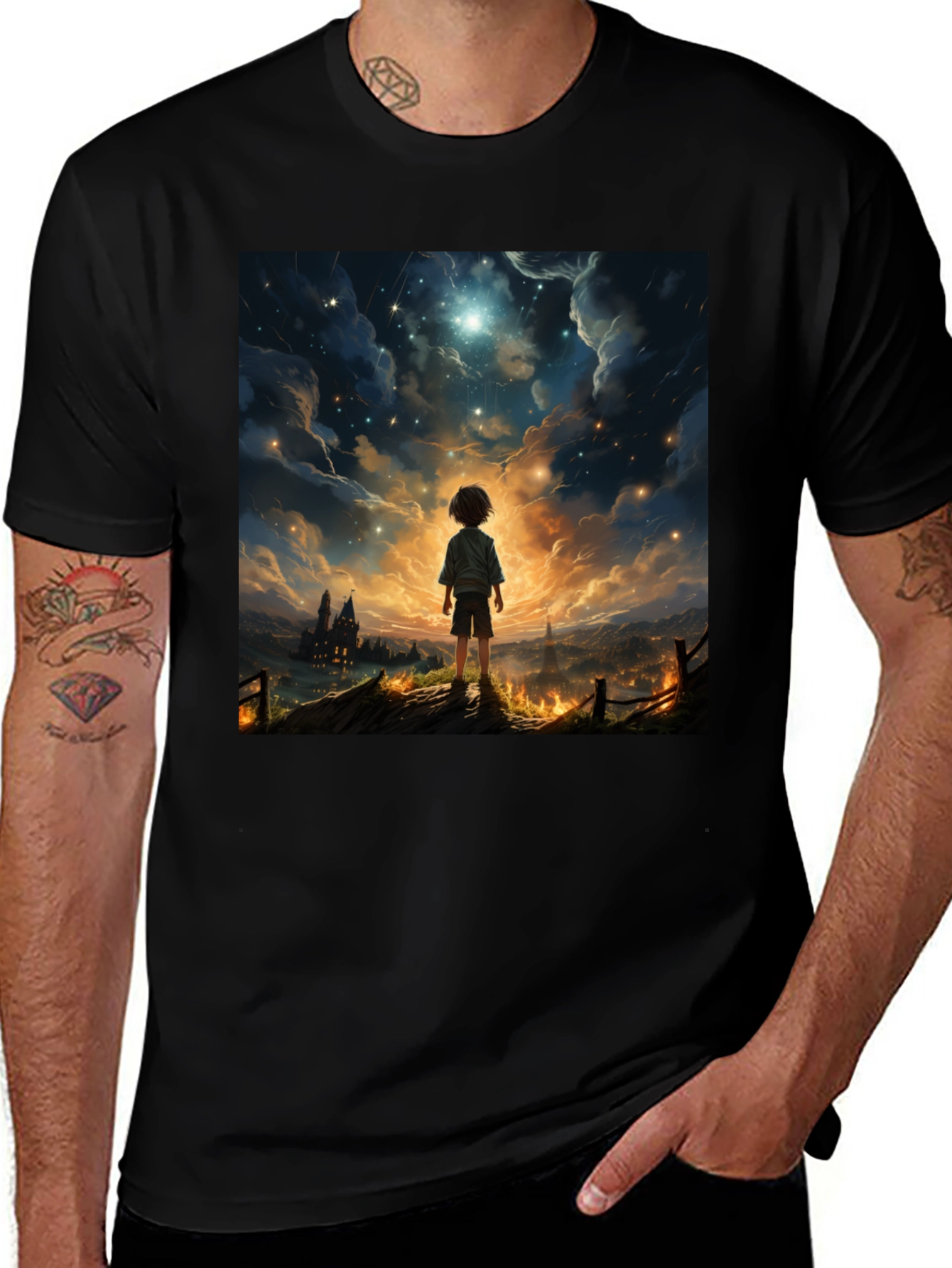 Variant 23 of Stargazer Graphic Tee - Dreamy Night Scene