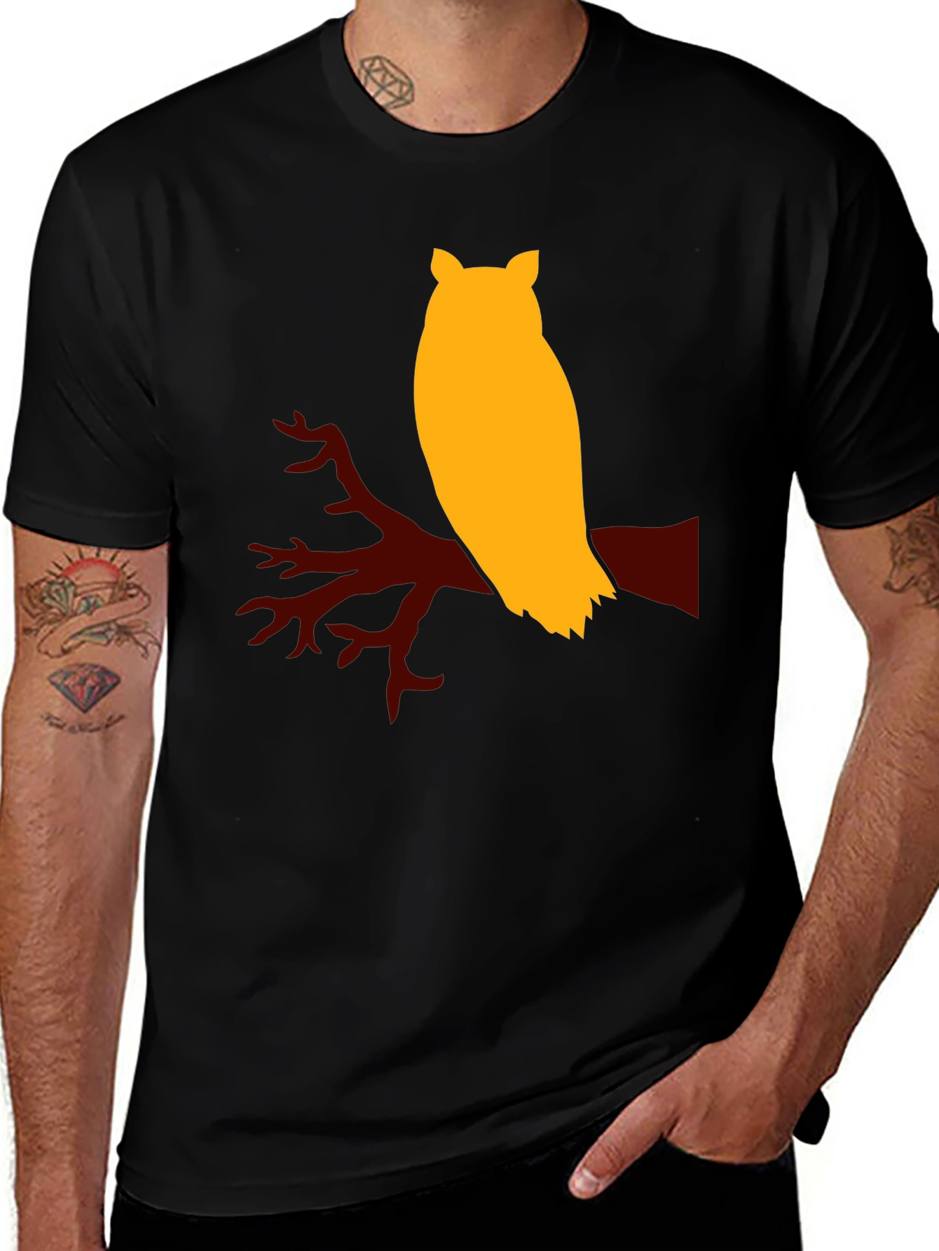 Variant 30 of Owl on Branch Graphic T-Shirt