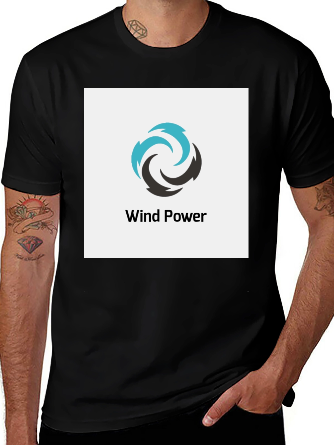 Wind Power Logo Graphic T-Shirt