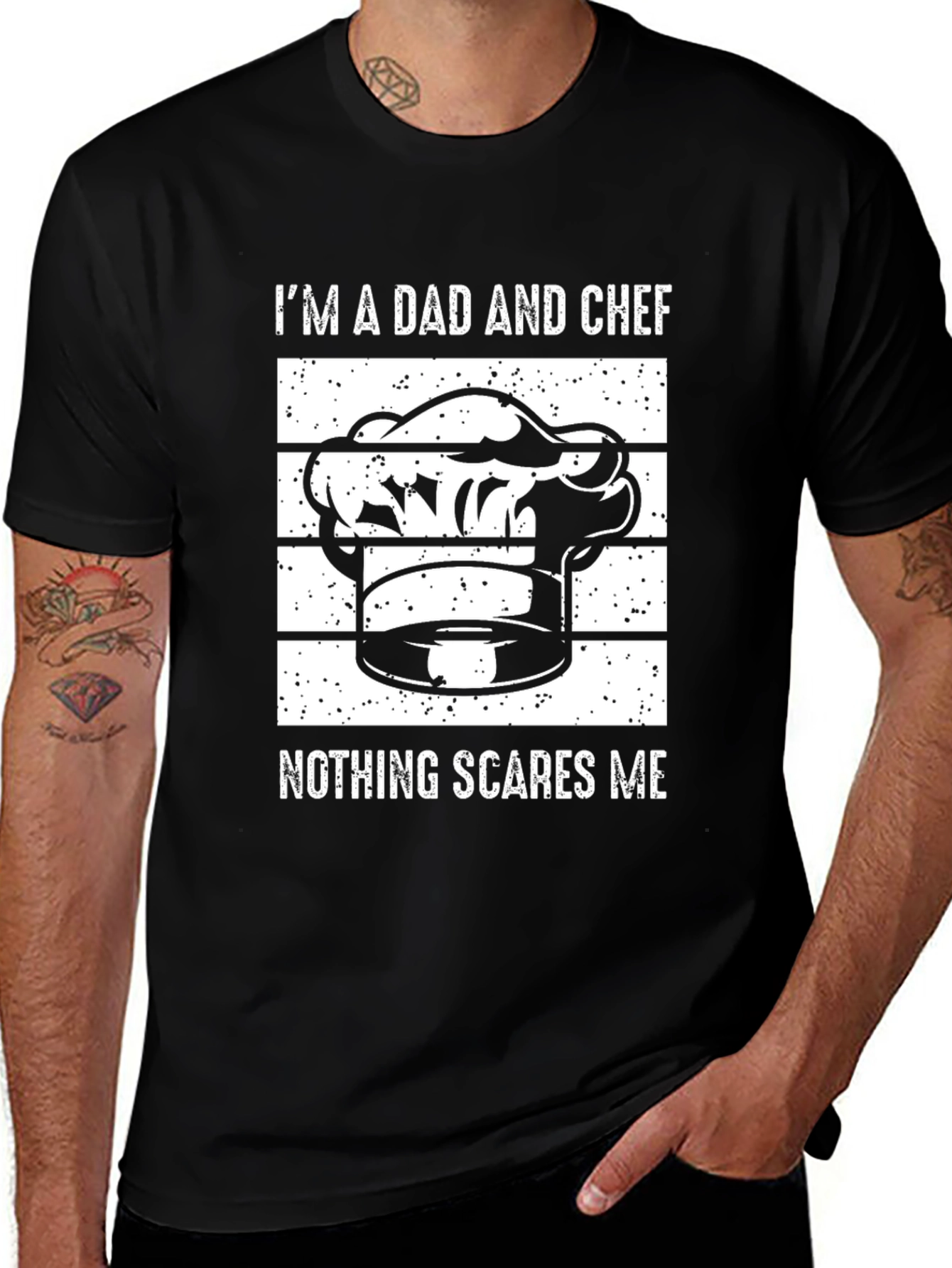 Variant 22 of Dad and Chef T-Shirt - Nothing Scares Me Funny Cook Tee