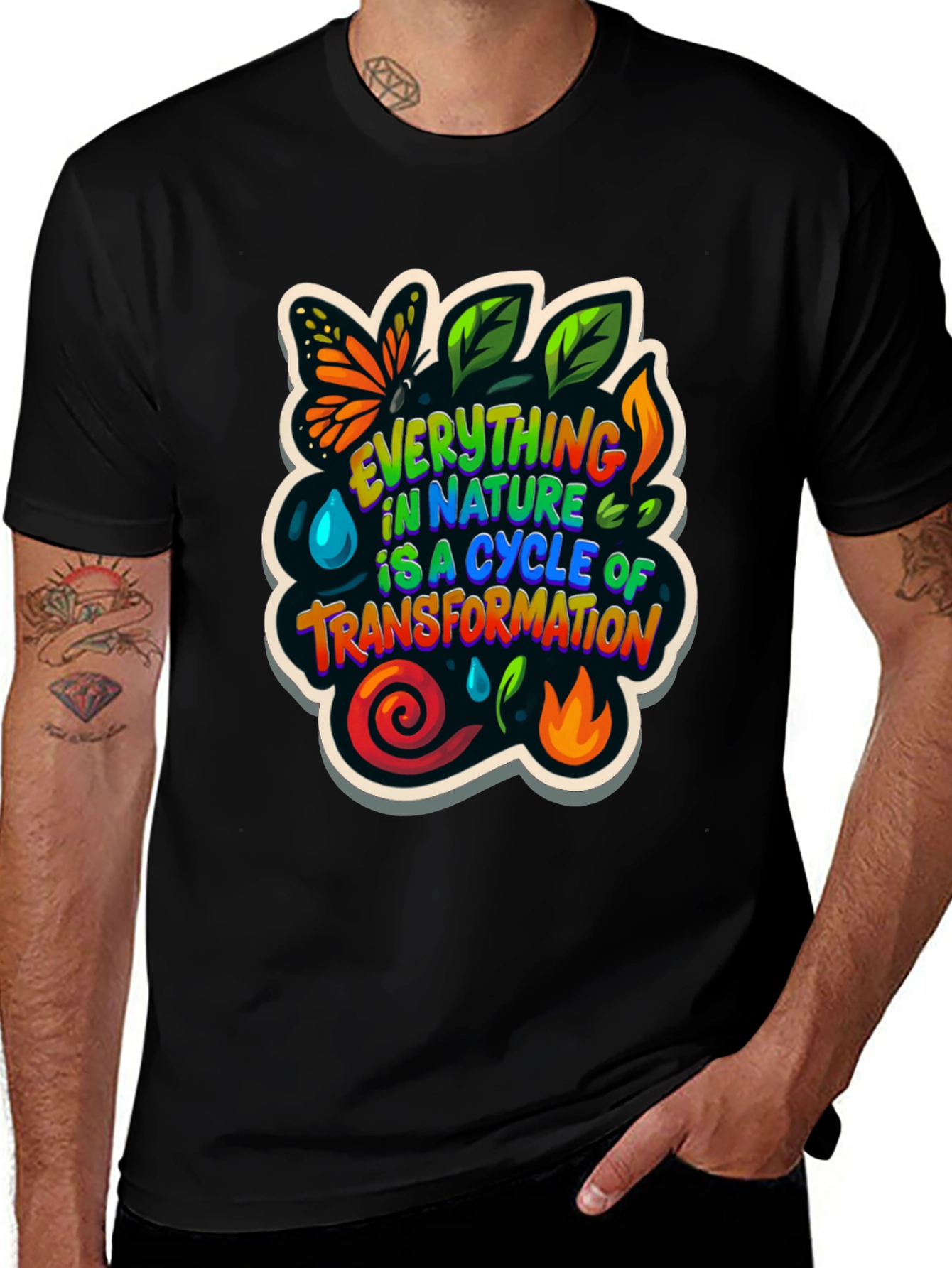 Variant 4 of Nature Cycle Transformation Graphic T-Shirt
