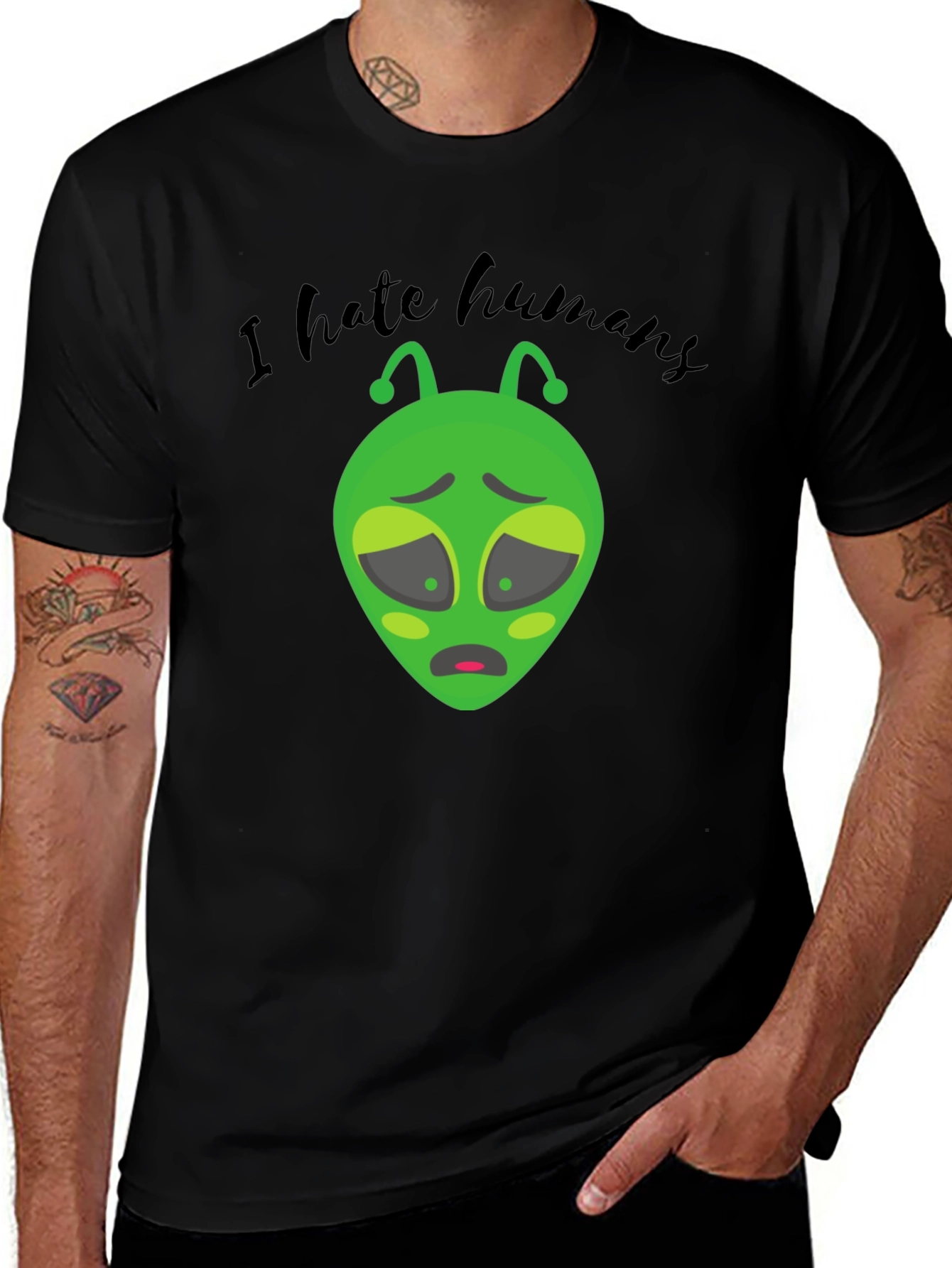 Variant 28 of I Hate Humans Alien Graphic T-Shirt