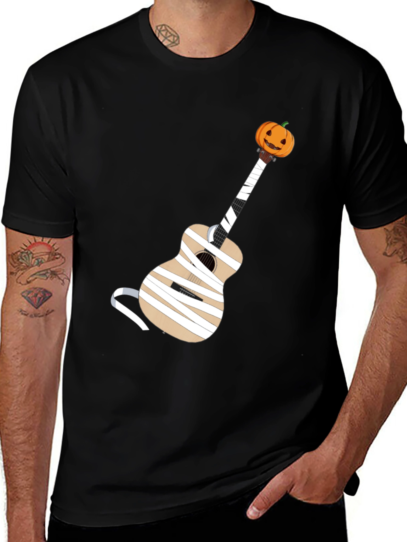 Halloween Guitar Mummy Graphic Tee
