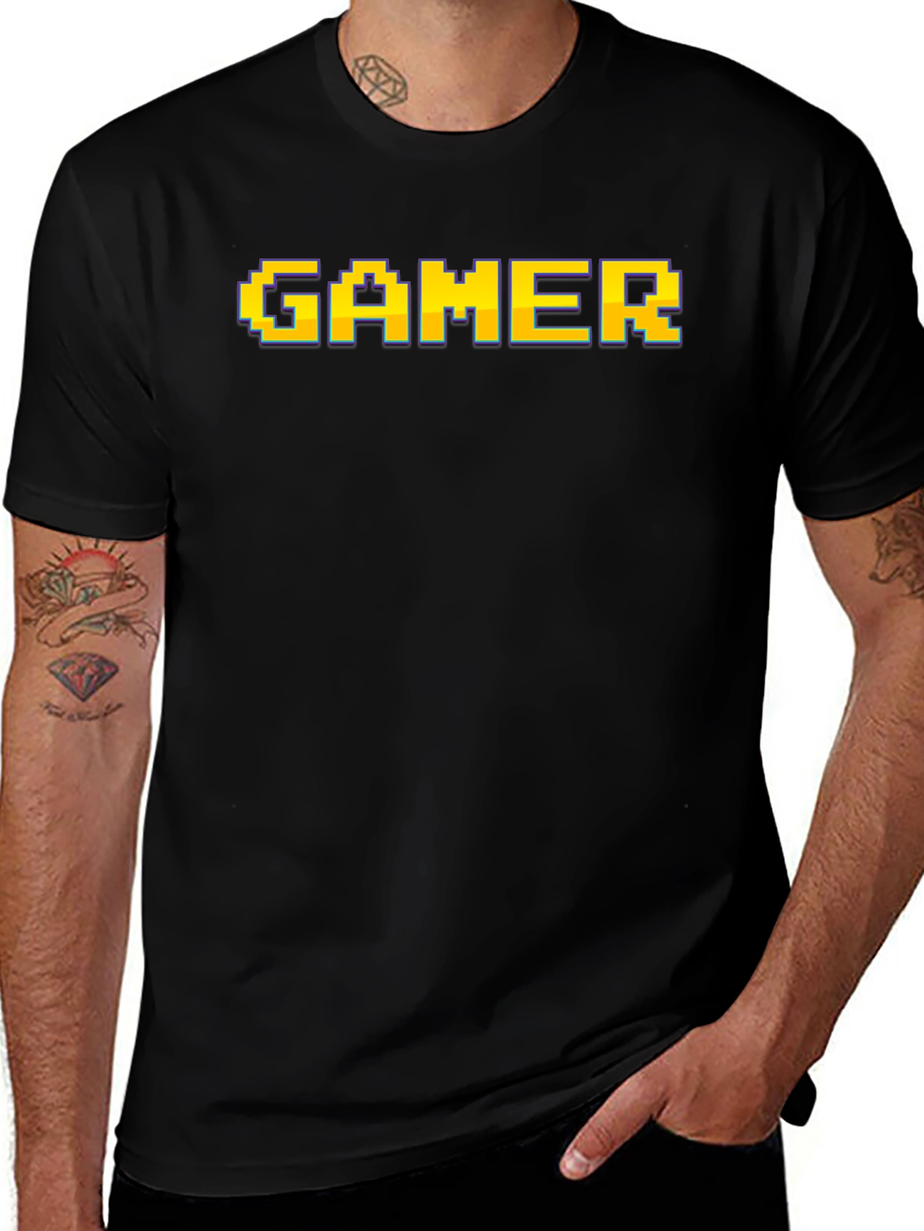 Variant 17 of Retro Pixel Gamer T-Shirt - Black