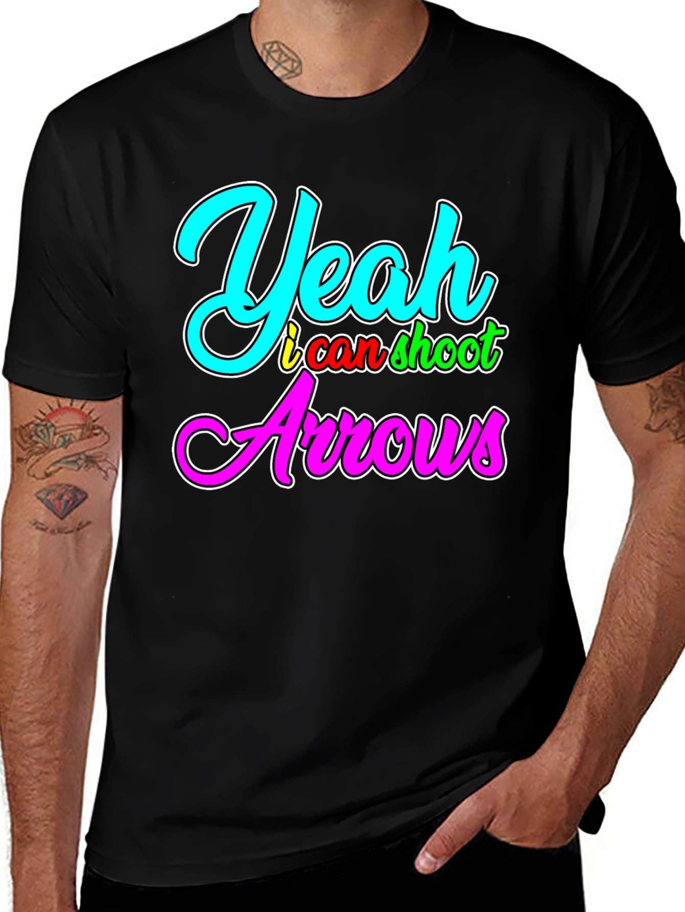 Variant 4 of Yeah I Can Shoot Arrows T-Shirt Archery Tee