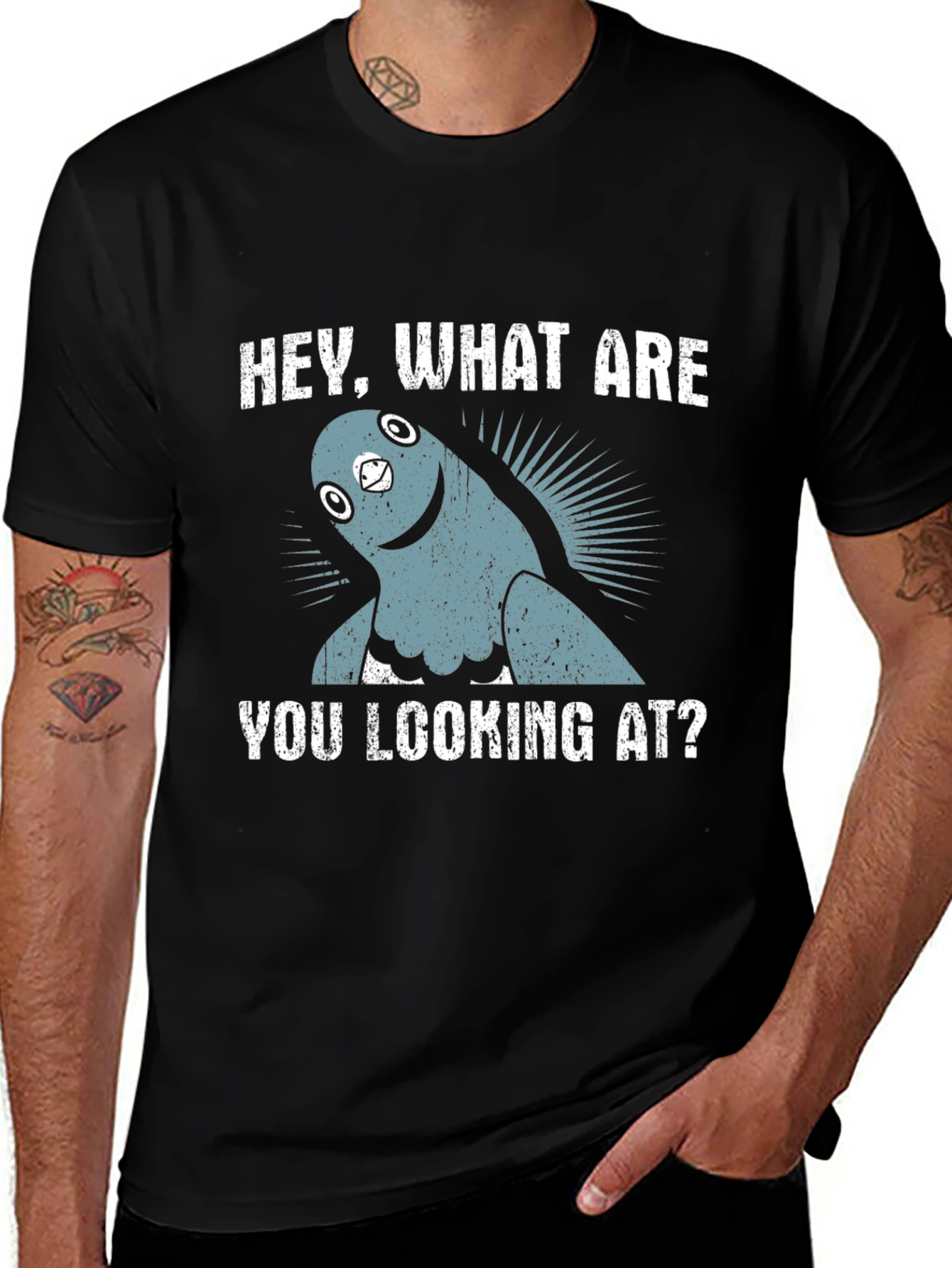 Variant 11 of Funny Pigeon Graphic T-Shirt - Hey, What Are You Looking At?