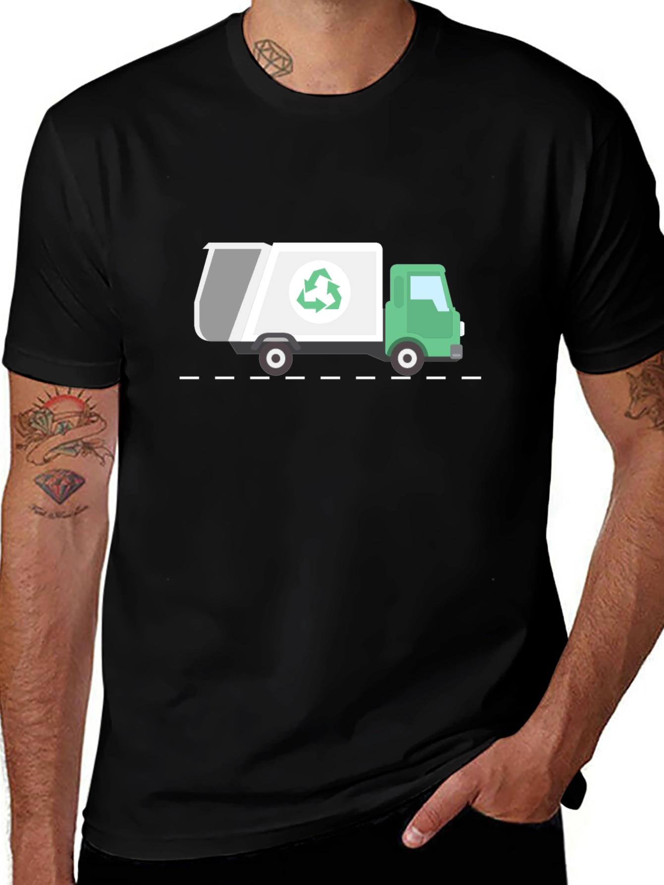 Variant 12 of Recycle Truck Graphic Tee - Eco-Friendly Shirt