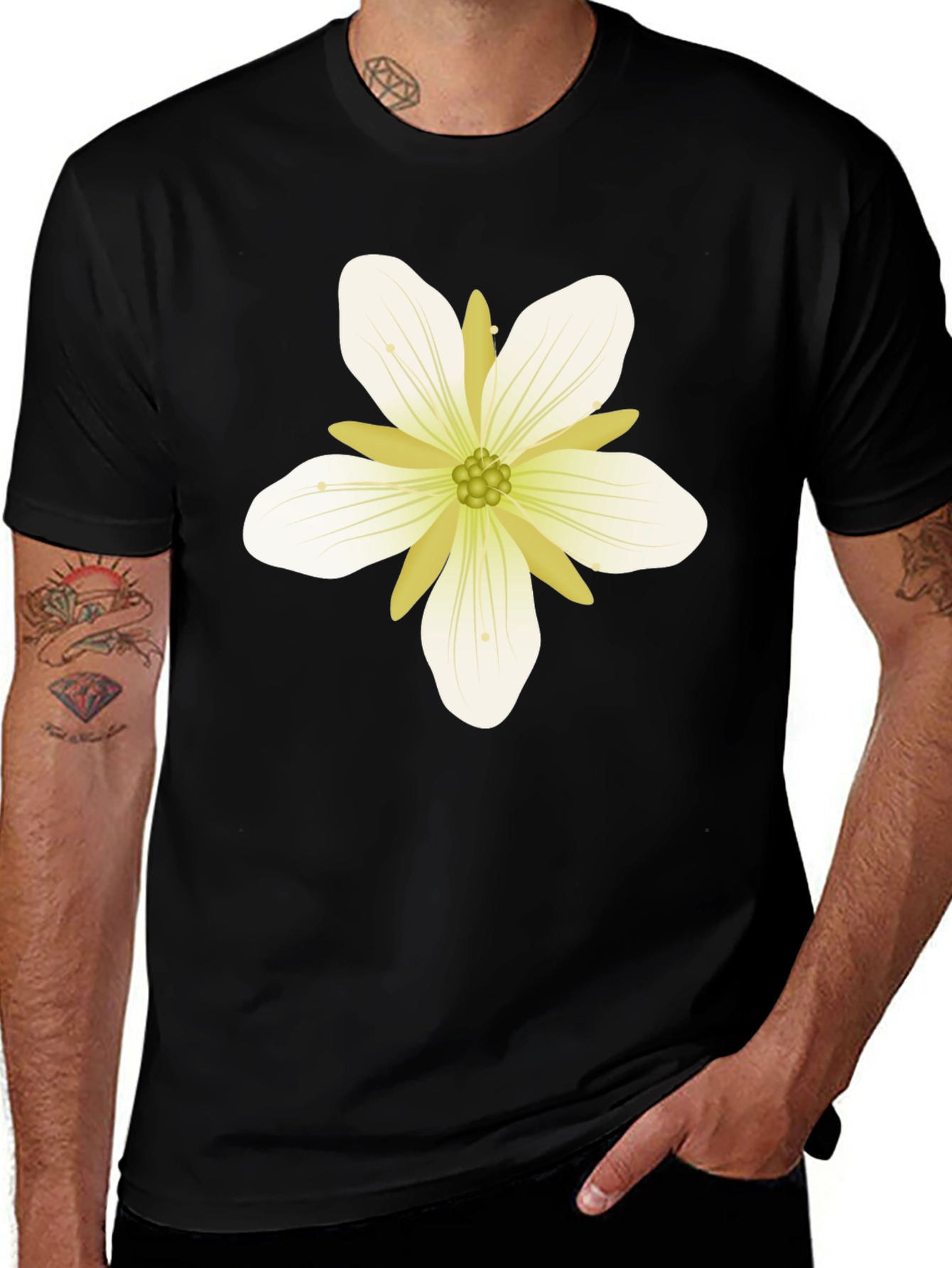 Variant 21 of Floral Graphic Black T-Shirt