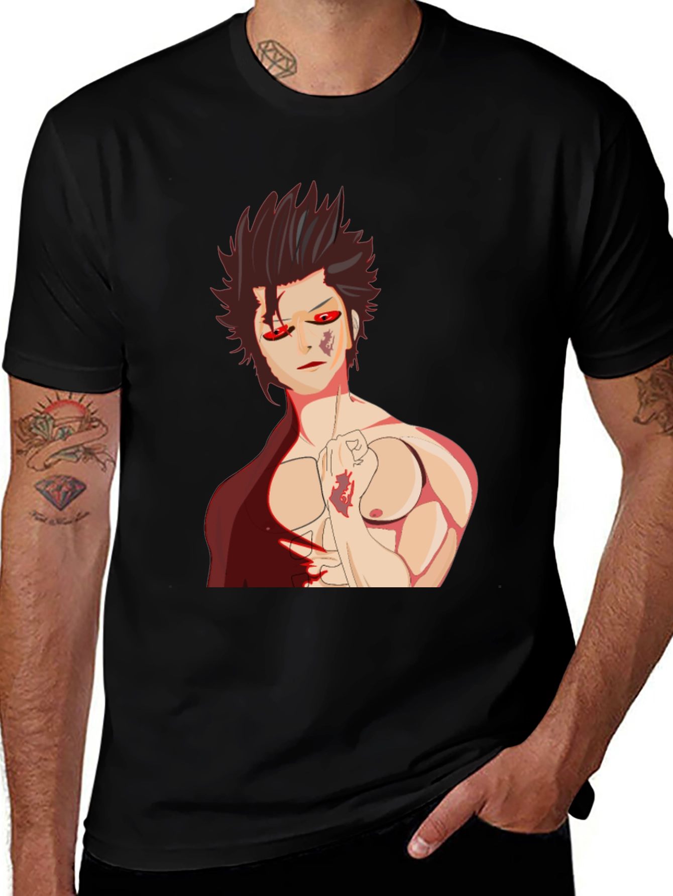 Variant 12 of Anime Graphic Tee: Bold Style Black T-Shirt