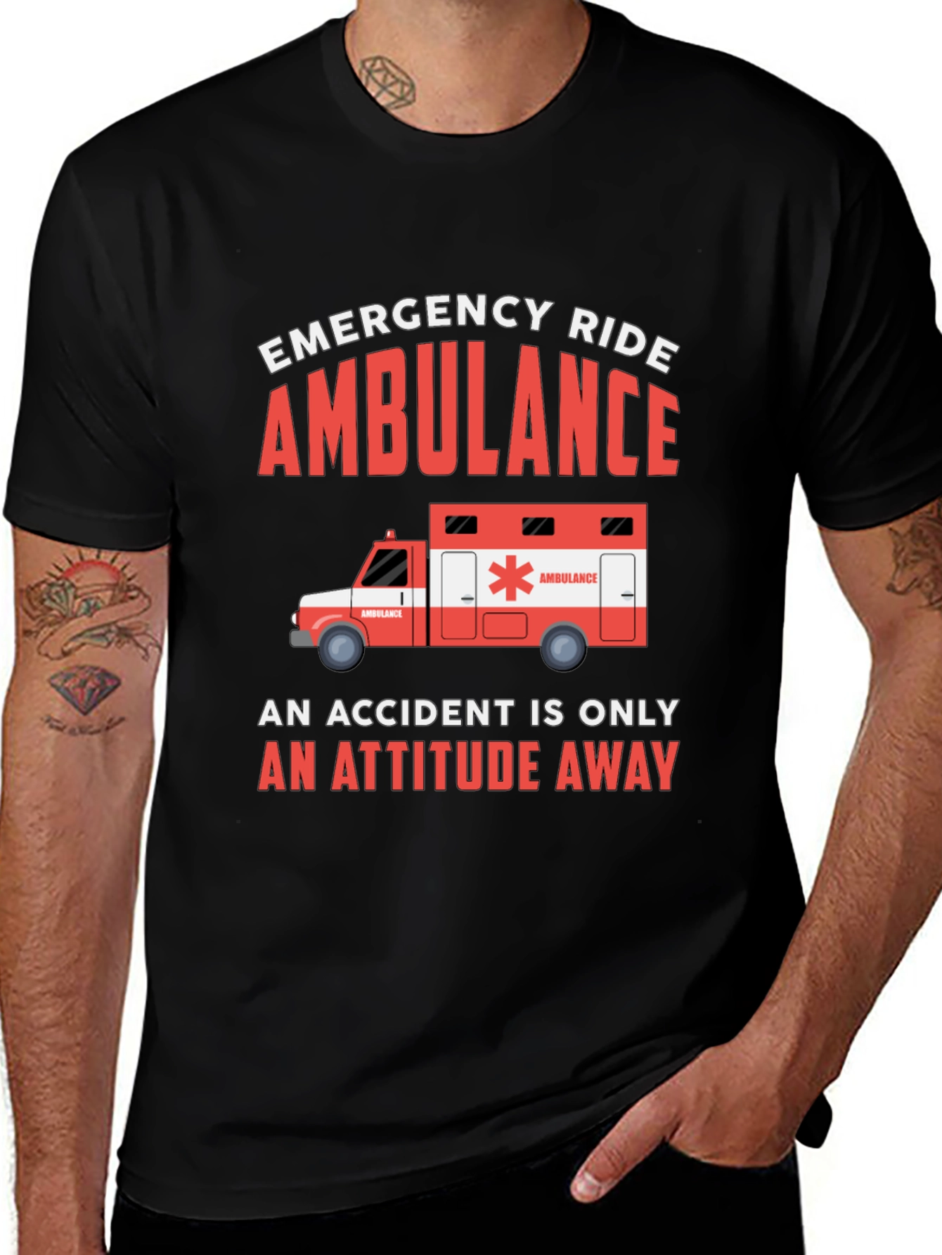 Variant 14 of Emergency Ride Ambulance Graphic Tee