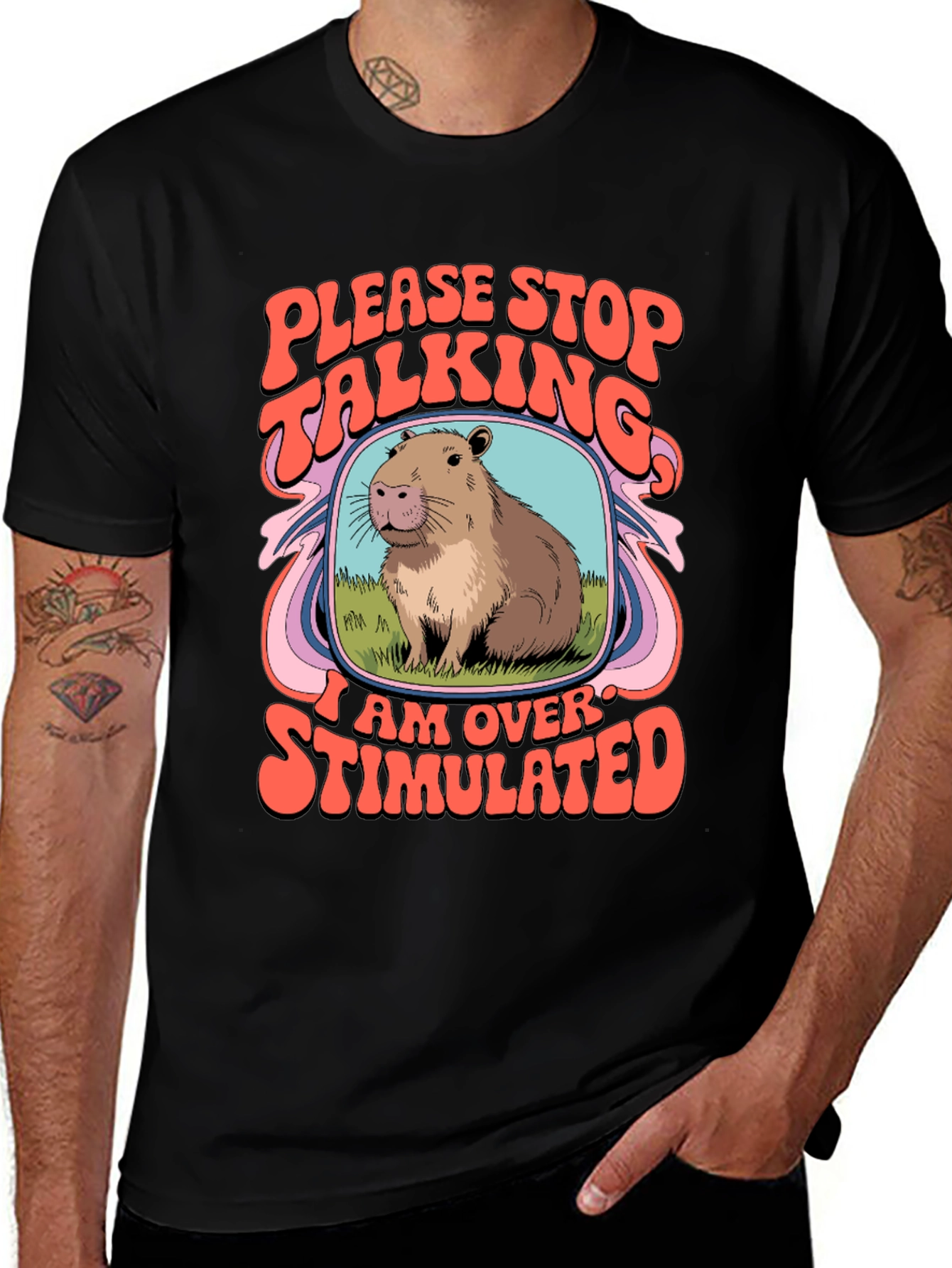 Variant 17 of Overstimulated Capybara Graphic Tee