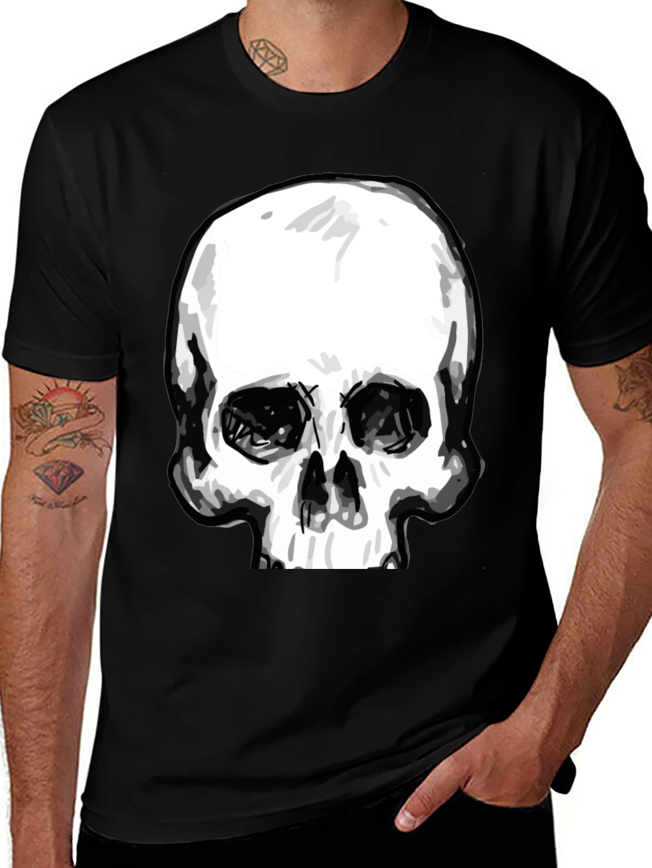 Variant 17 of Skull Graphic Tee - Stylish Black Cotton T-Shirt