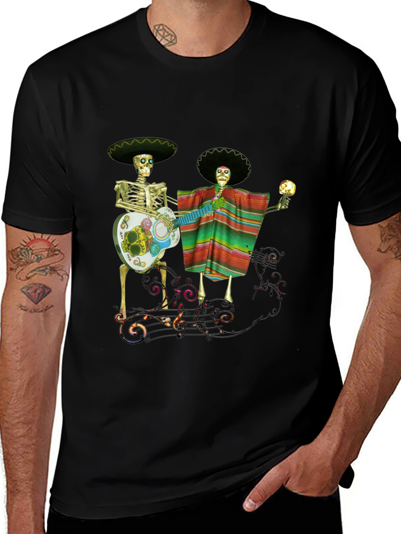 Variant 6 of Dia de los Muertos Black T-Shirt