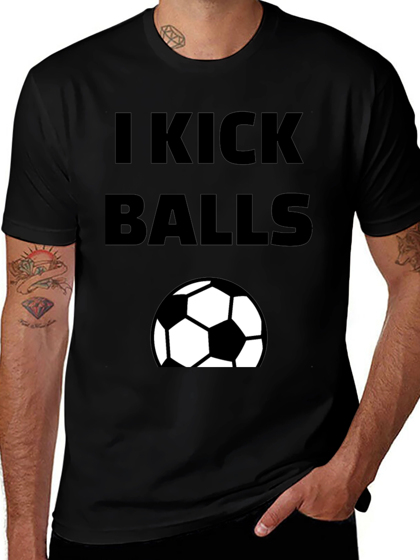 Variant 27 of I Kick Balls Graphic T-Shirt - Soccer Fan Tee
