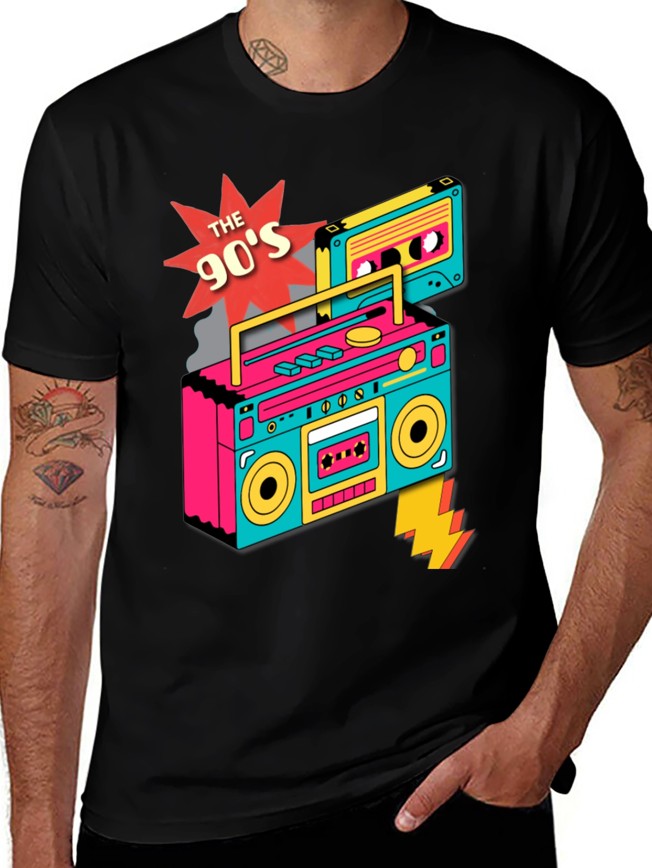 Variant 5 of 90s Boombox Graphic T-Shirt - Retro Style