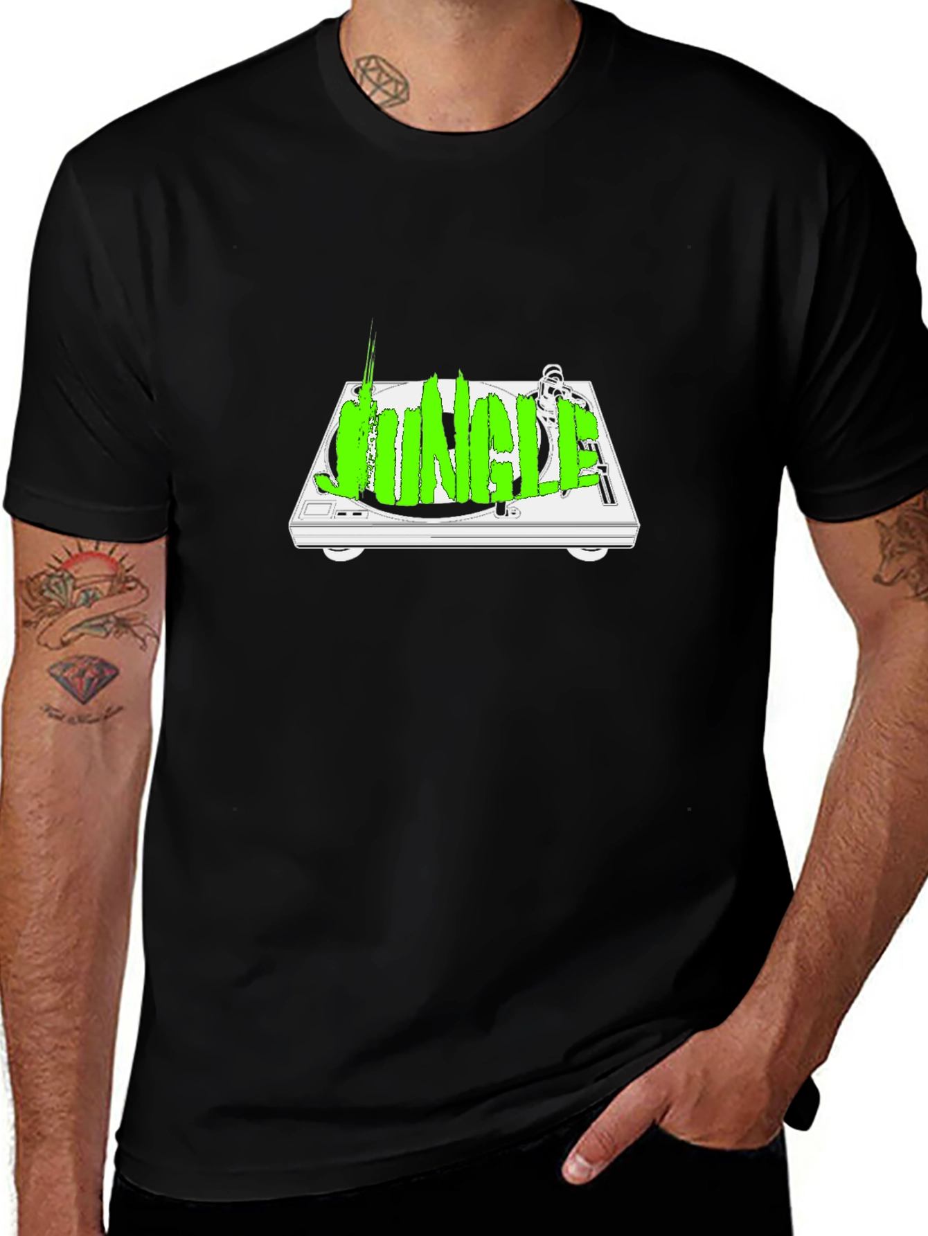Variant 8 of Jungle Music DJ Turntable Graphic T-Shirt