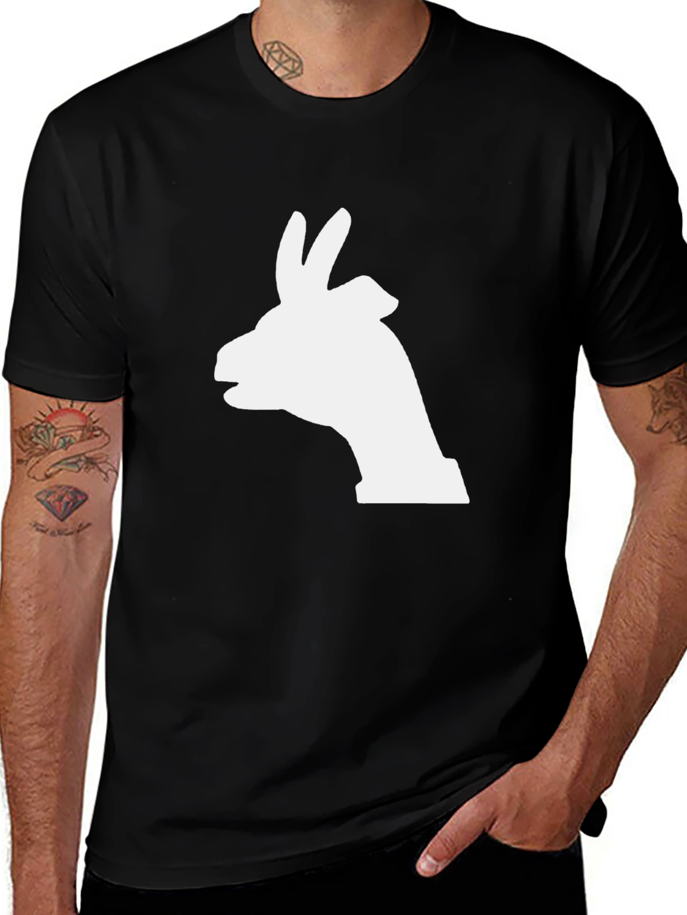 Variant 24 of Llama Silhouette Black T-Shirt