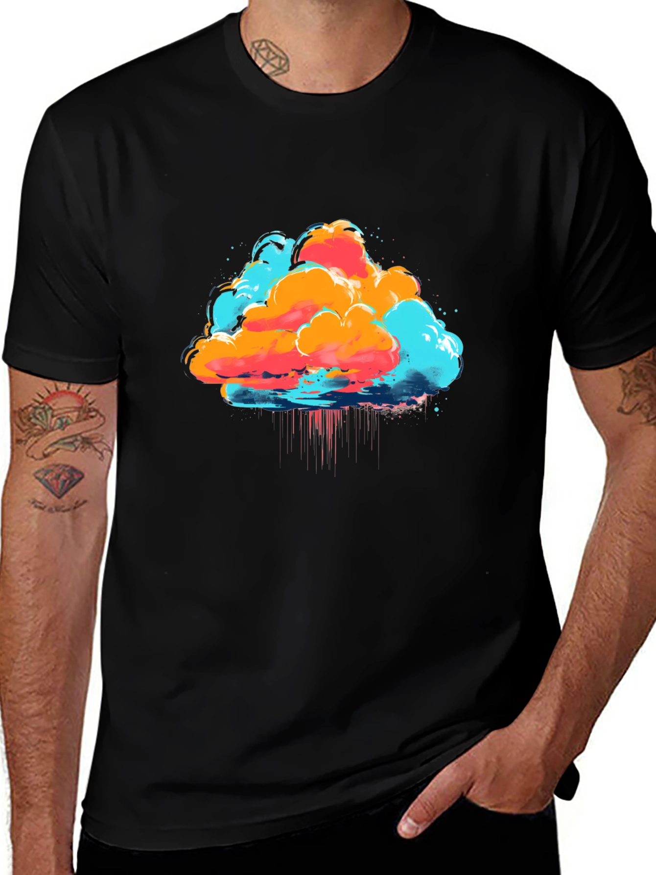 Variant 13 of Abstract Cloud Graphic T-Shirt - Stylish Casual Wear