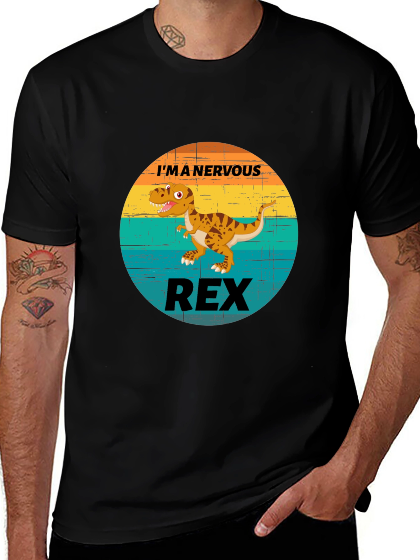 Nervous Rex T-Shirt - Funny Dinosaur Graphic Tee