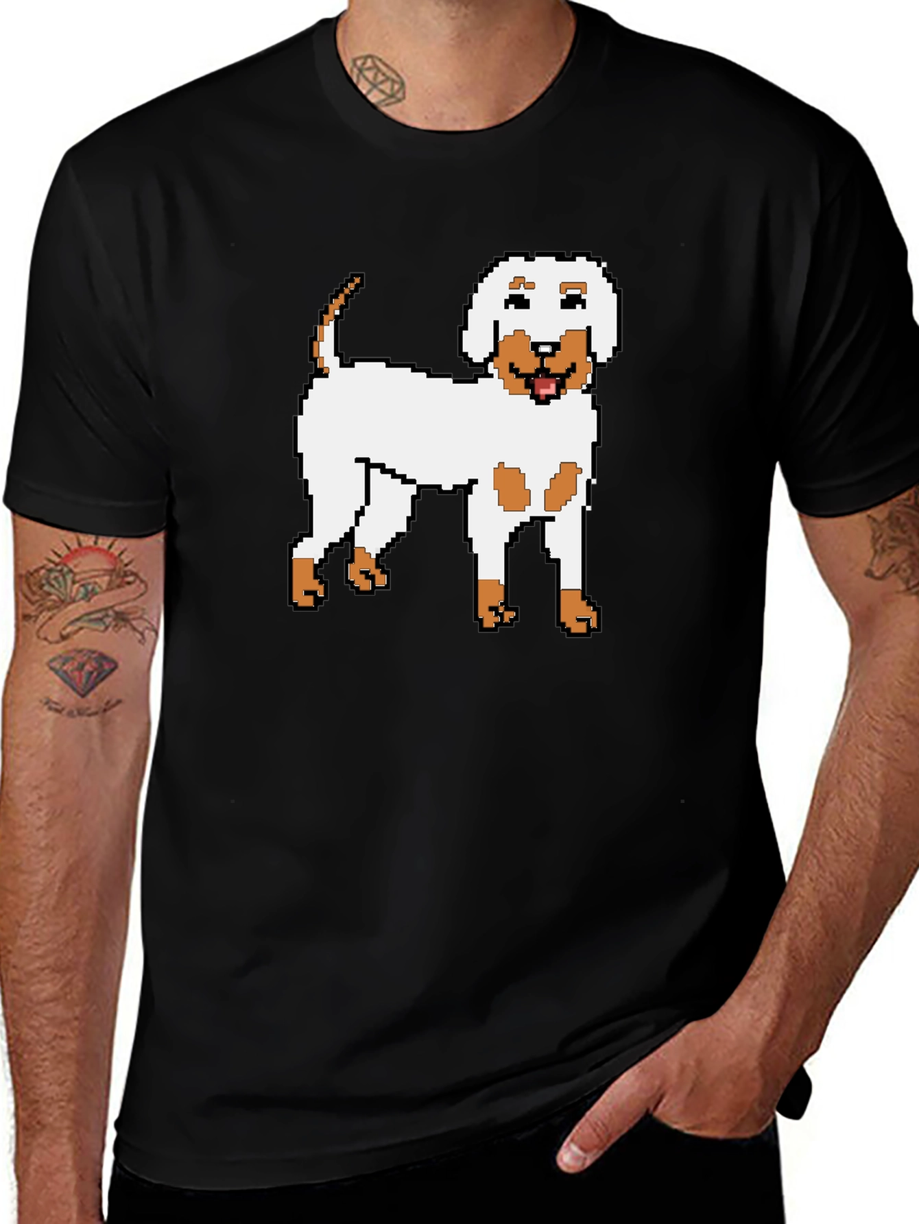 Variant 17 of Pixel Dog Graphic Tee - Unisex Black T-Shirt