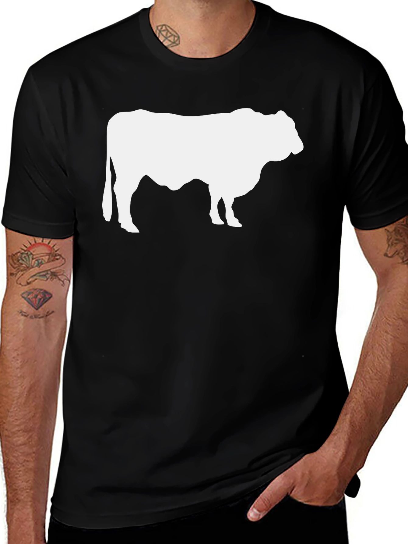 Variant 21 of Bull Silhouette Black T-Shirt